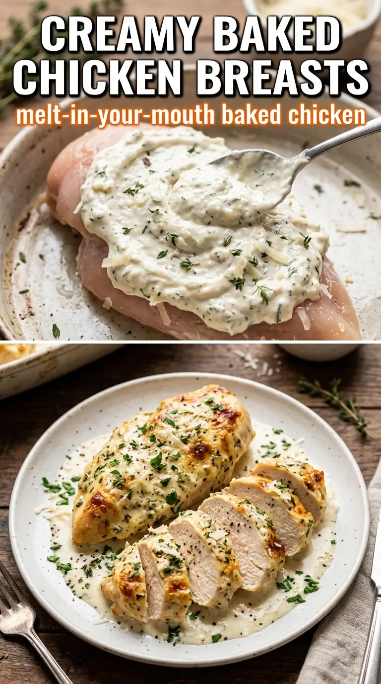 Creamy Baked Chicken Breasts golden bubbly