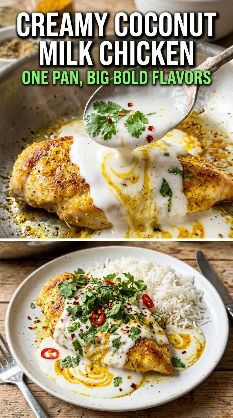 Creamy Coconut Milk Chicken with ginger, garlic, and lime