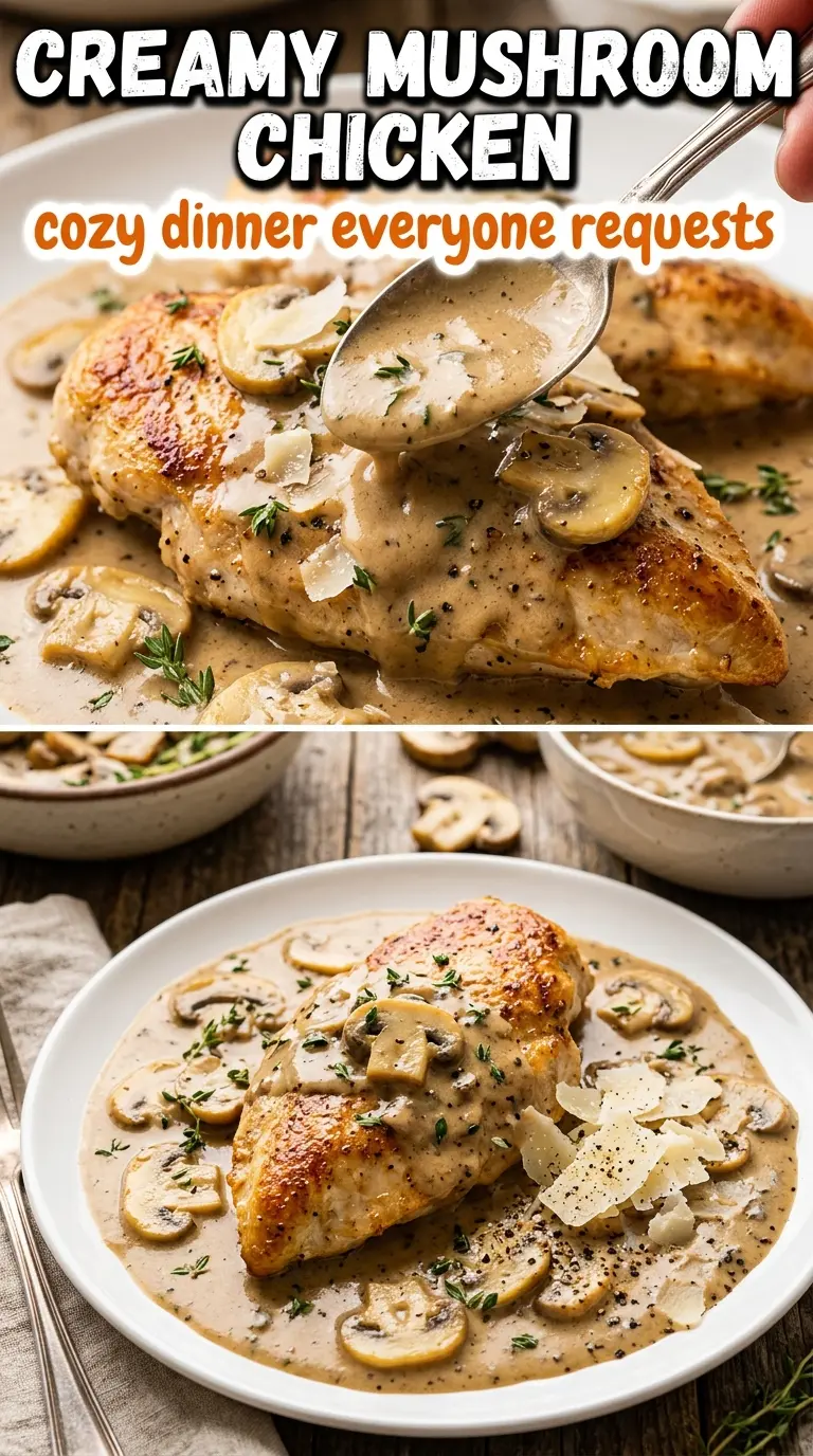 Creamy mushroom chicken silky skillet sauce