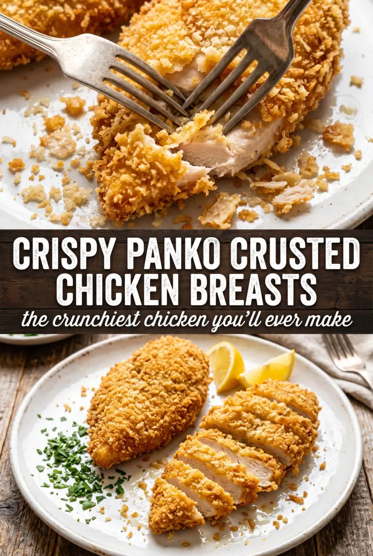 Crispy Panko Crusted Chicken Breasts