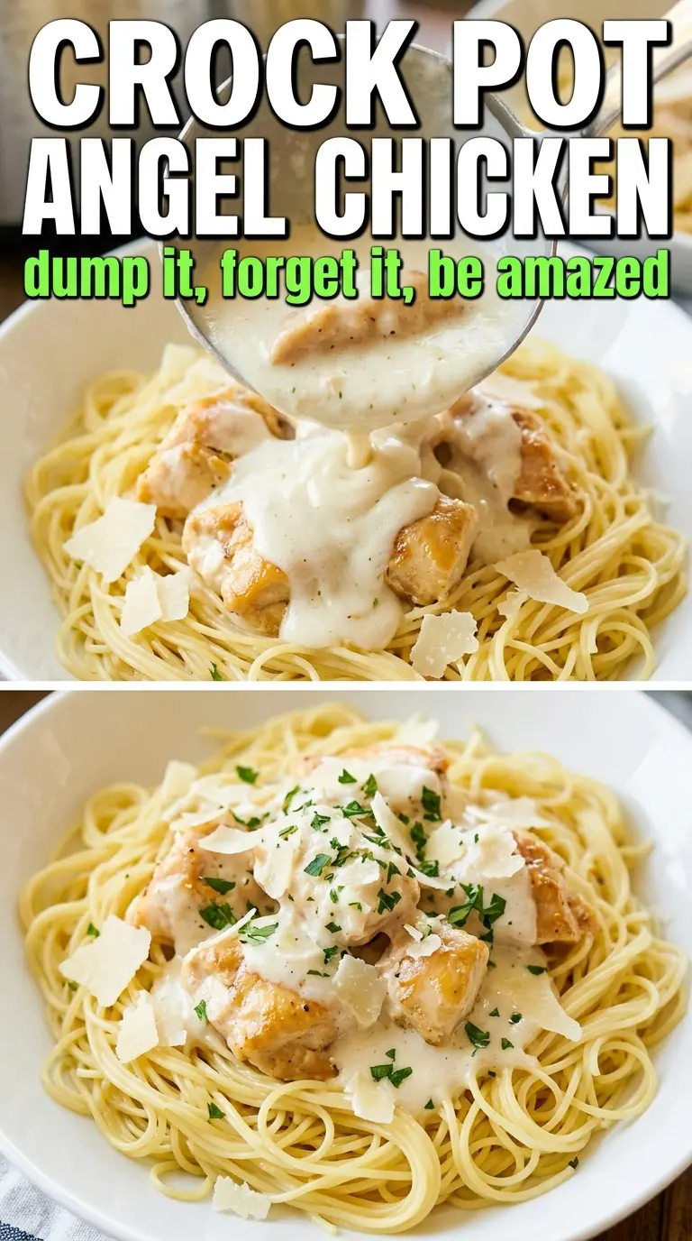 Crock Pot Angel Chicken creamy, tender, pasta