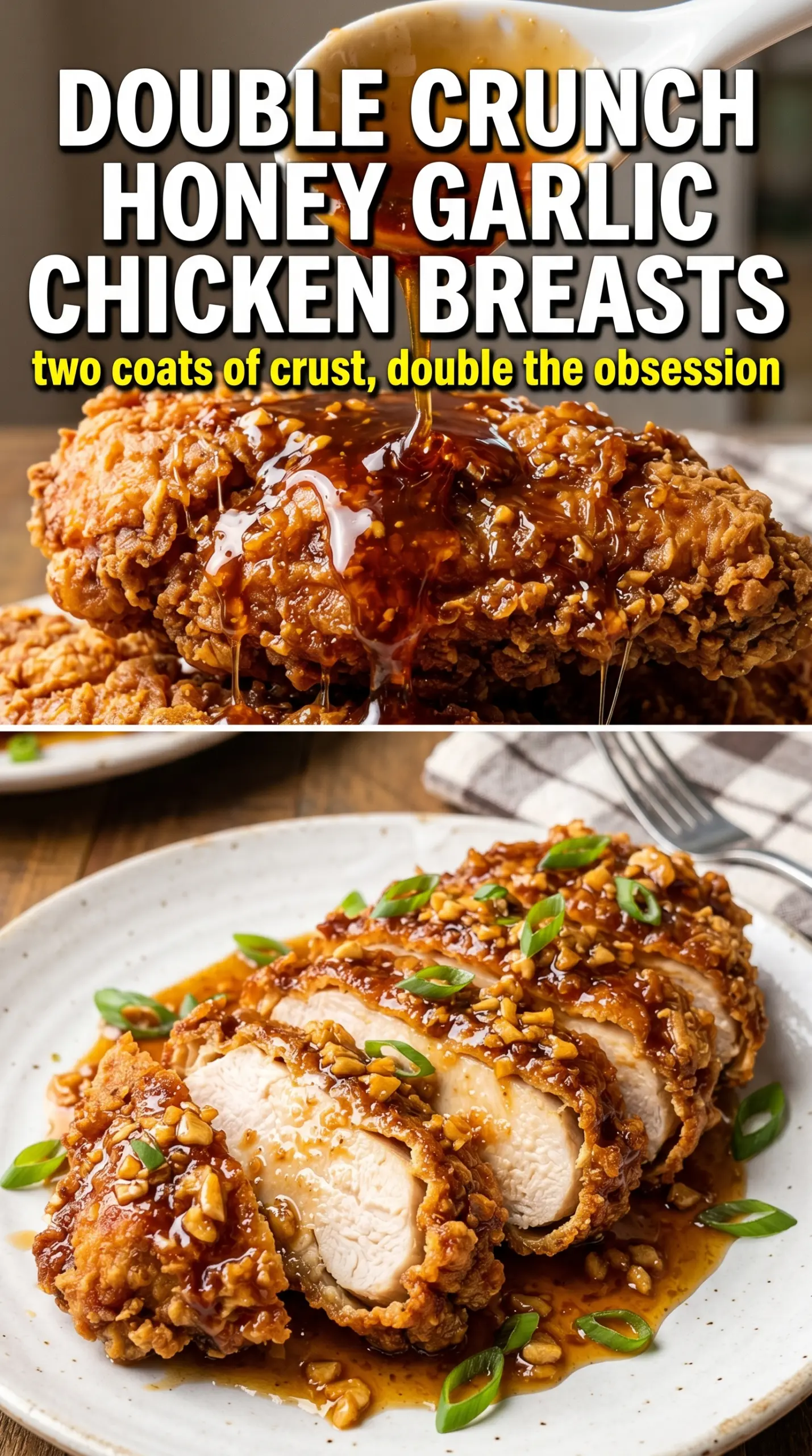 Double Crunch Honey Garlic Chicken Breasts crispy sticky