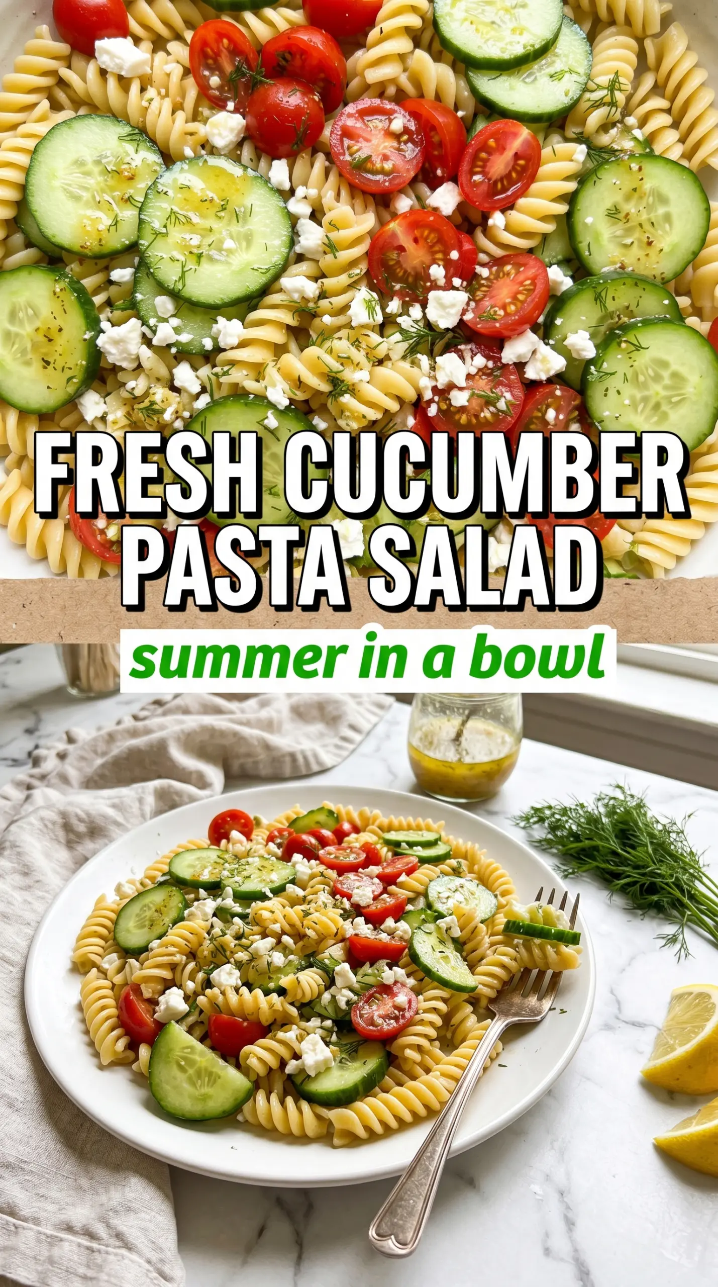 Fresh Cucumber Pasta Salad crisp cucumber dill