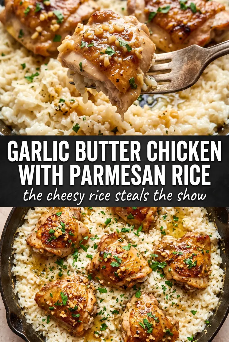 Garlic Butter Chicken with Parmesan Rice