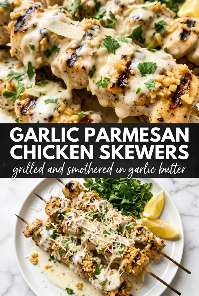 Garlic Parmesan Chicken Skewers