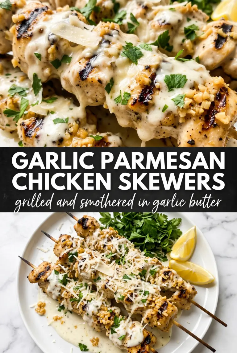 Garlic Parmesan Chicken Skewers