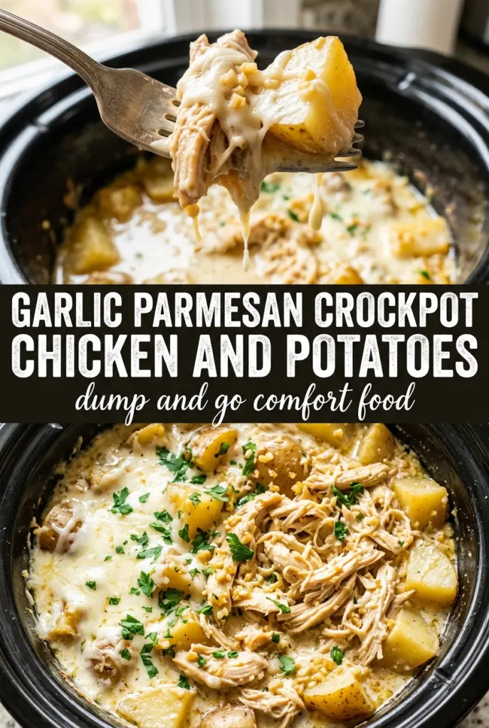 Garlic Parmesan Crockpot Chicken and Potatoes