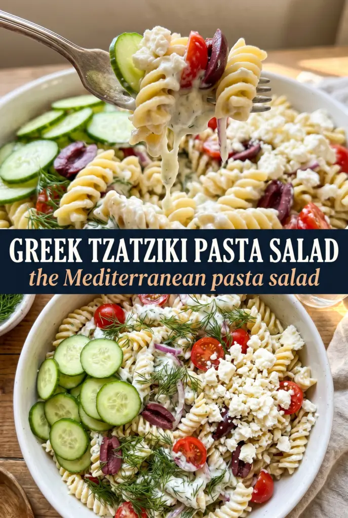 Greek Tzatziki Pasta Salad