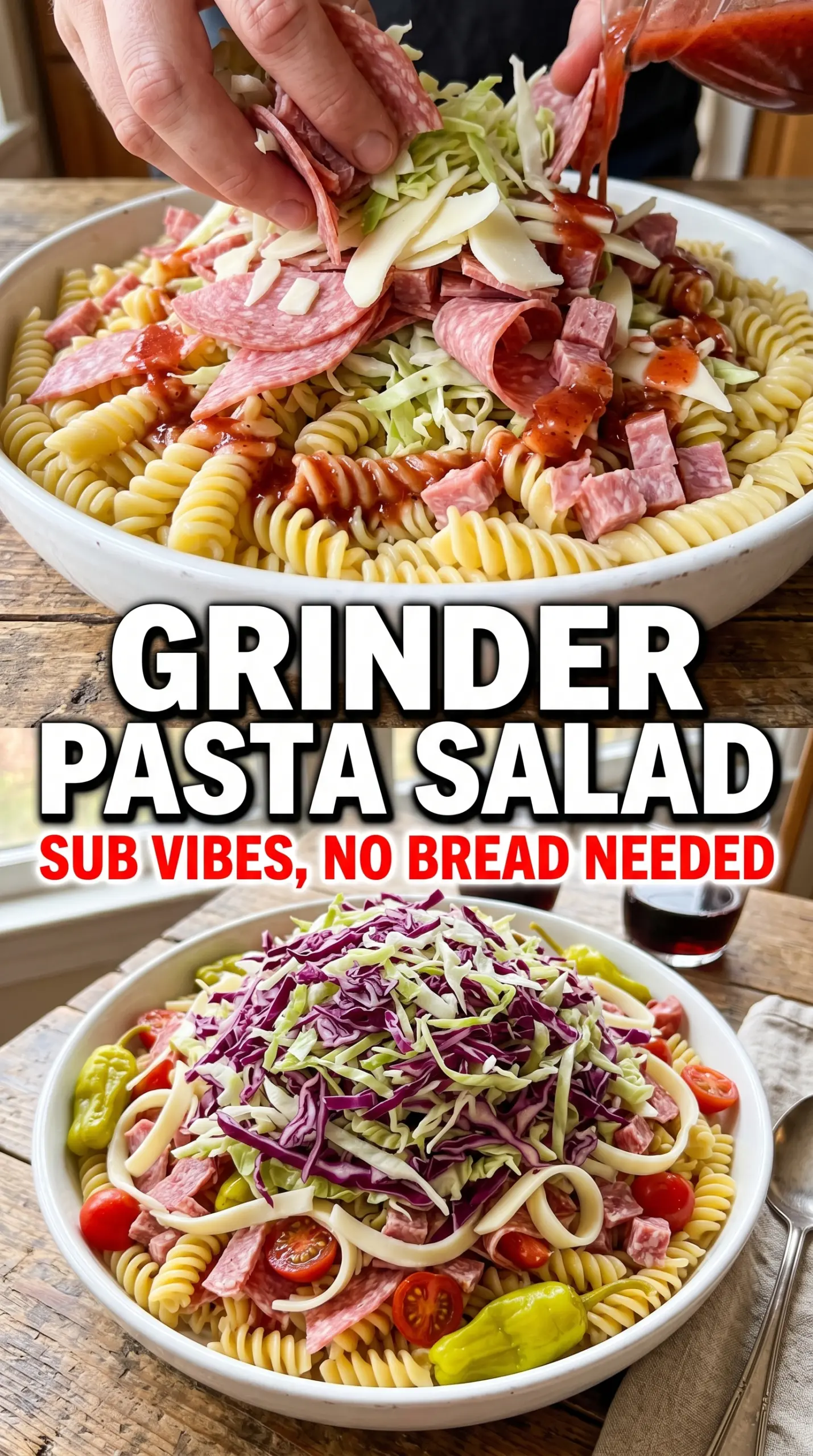 Grinder Pasta Salad creamy tangy deli-style