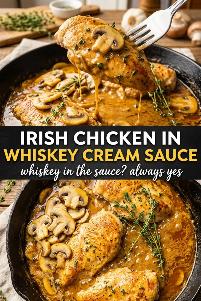 Irish Chicken in Whiskey Cream Sauce