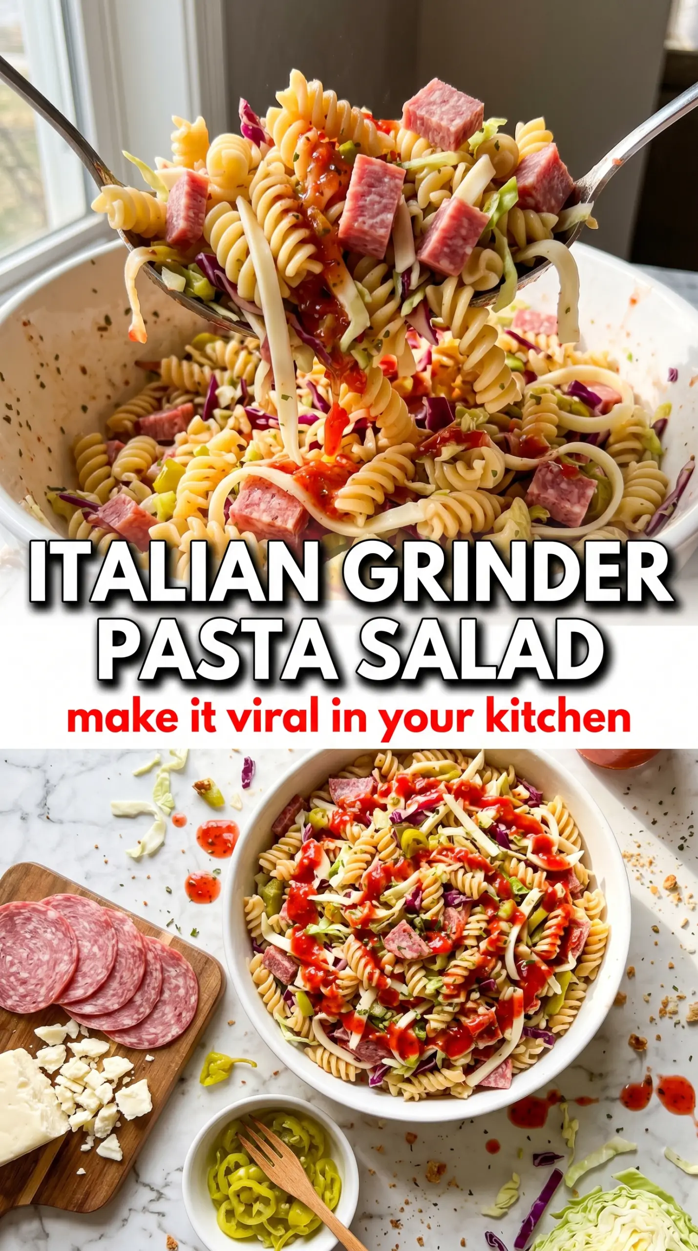 Italian Grinder Pasta Salad creamy tangy deli-style