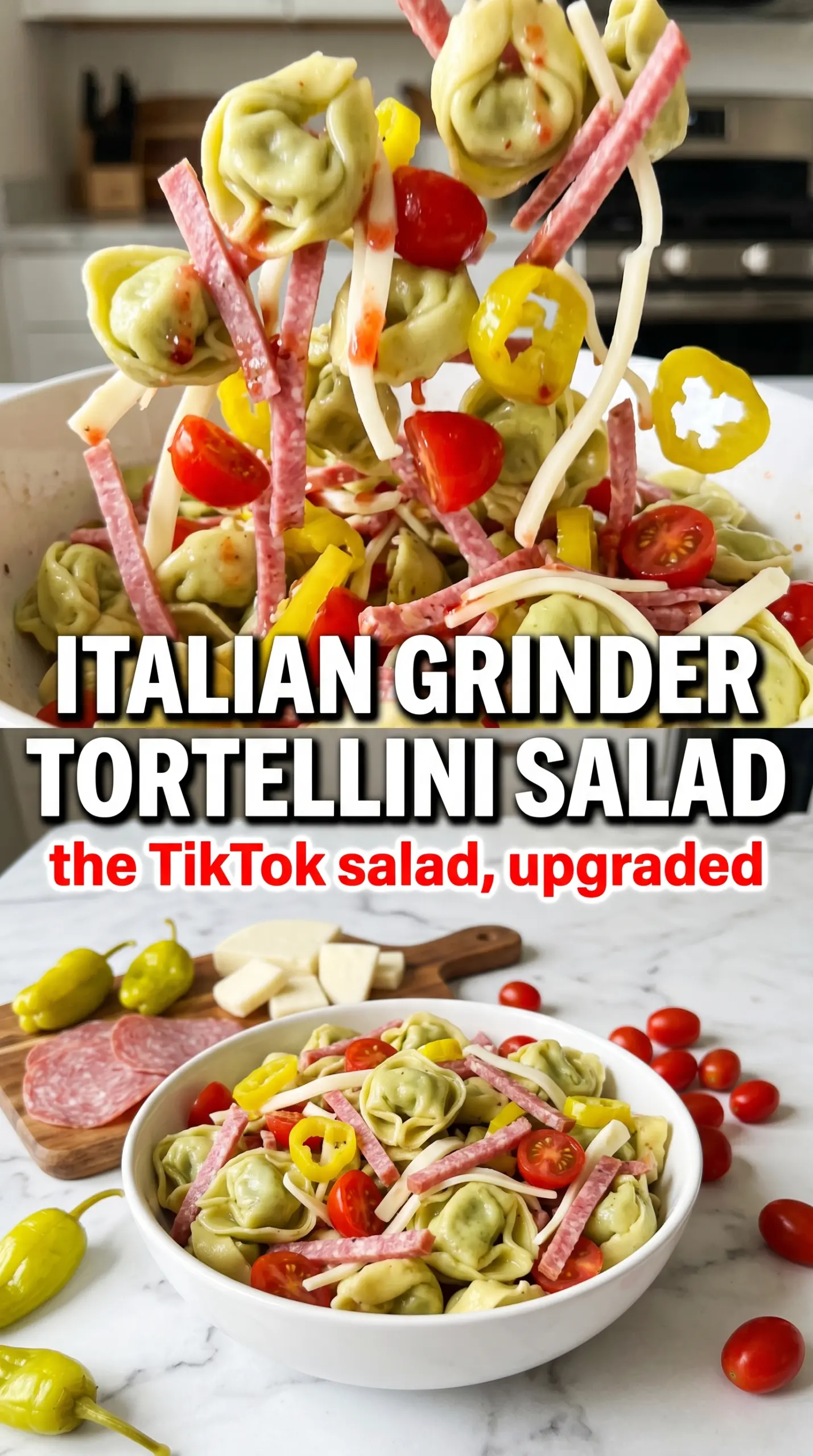 Italian grinder tortellini salad creamy tangy loaded