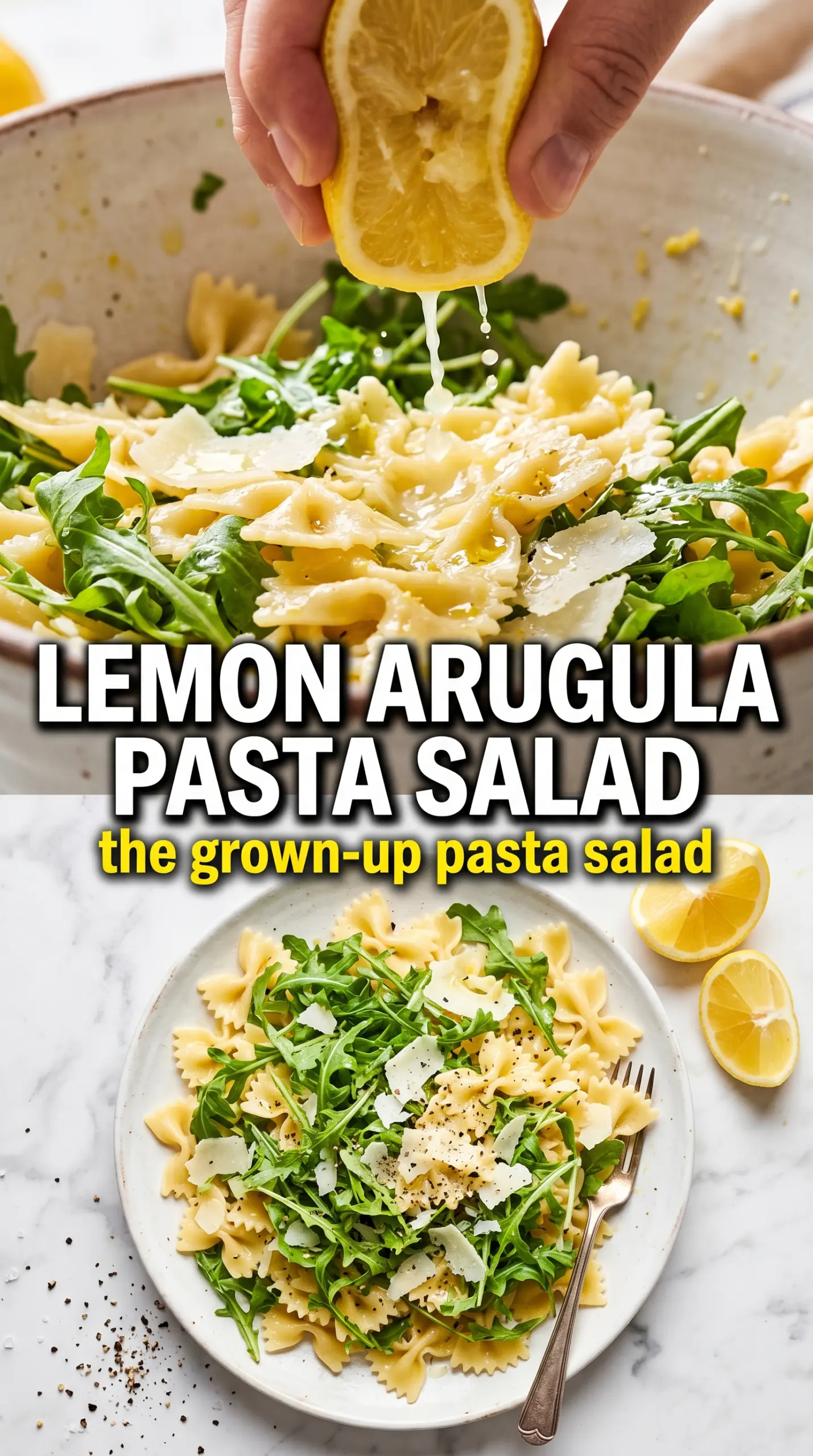 Lemon Arugula Pasta Salad bright peppery fresh