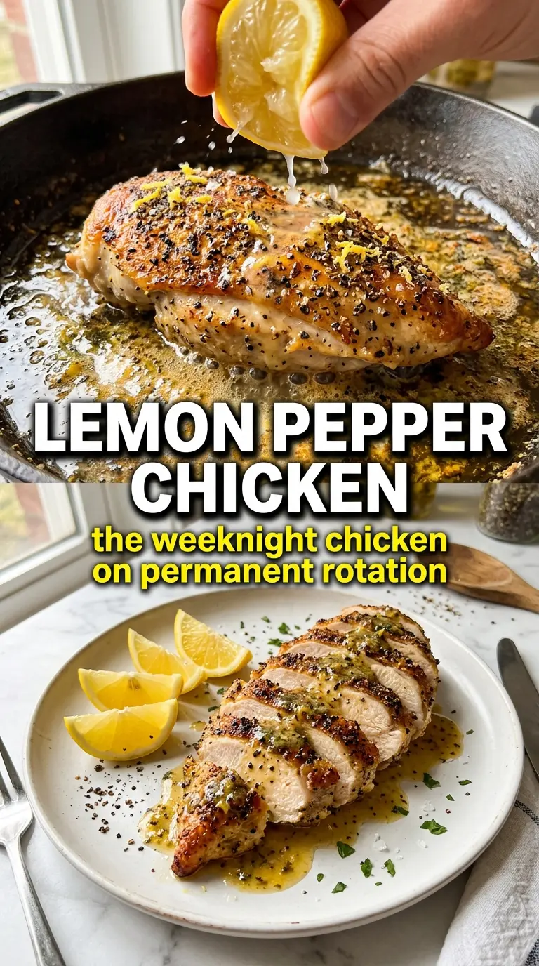 Lemon Pepper Chicken, golden crust, bright citrus