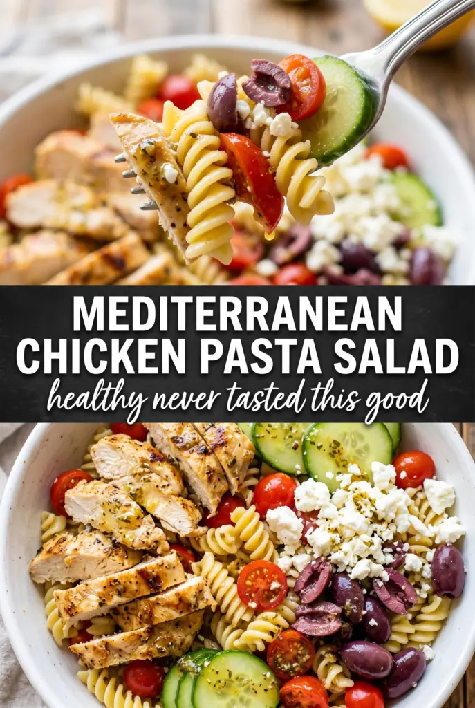 Mediterranean Chicken Pasta Salad