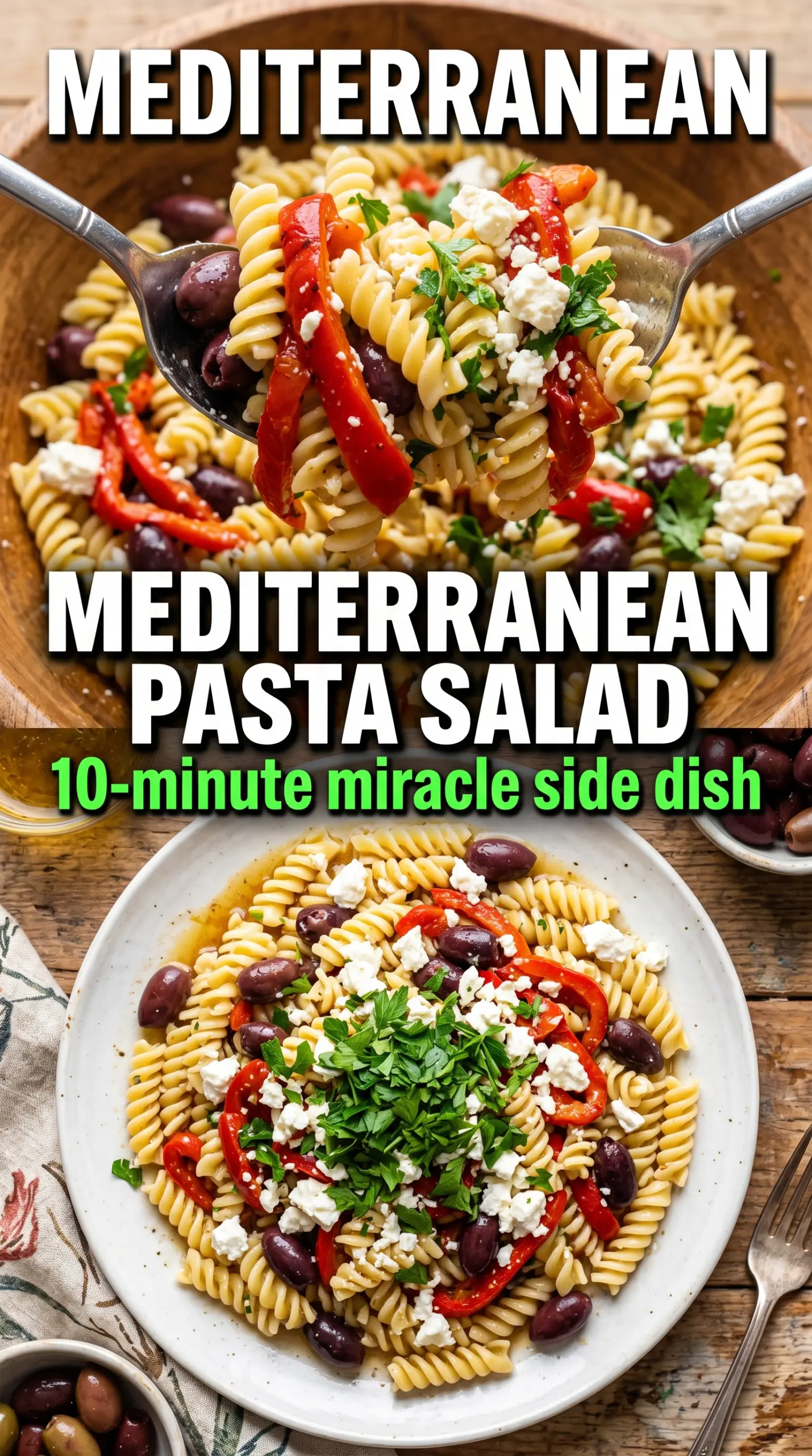 Mediterranean pasta salad vibrant lemon herb