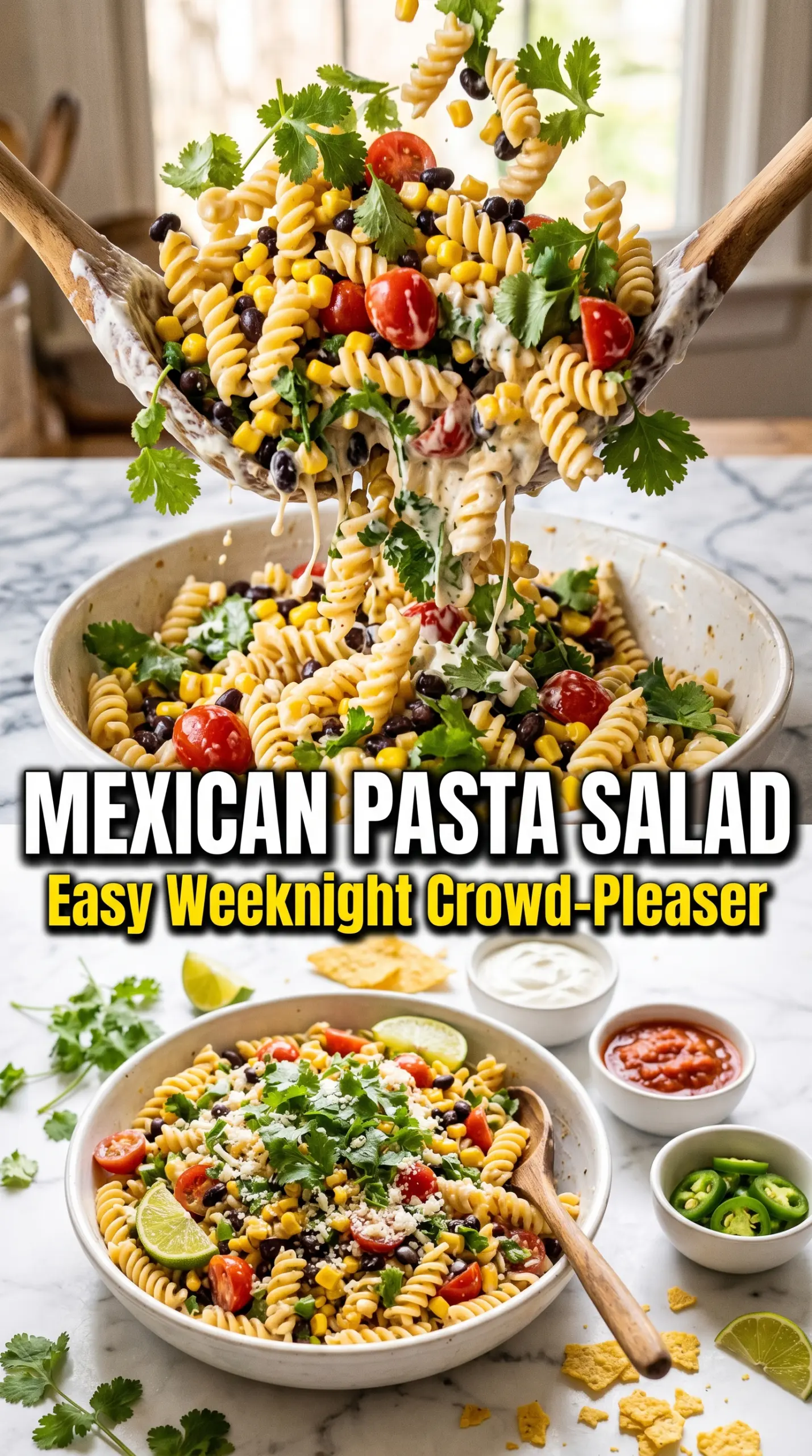 Mexican pasta salad colorful zesty chili-lime