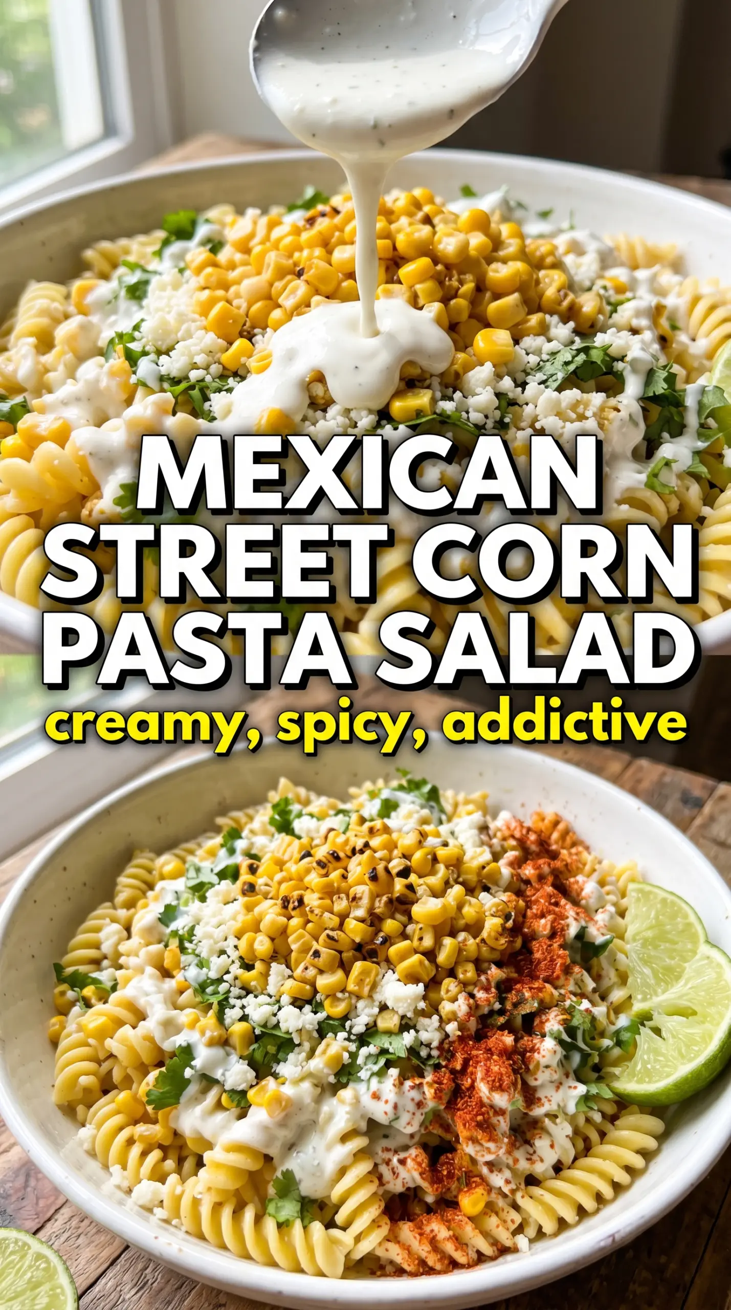 Mexican Street Corn Pasta Salad charred creamy colorful
