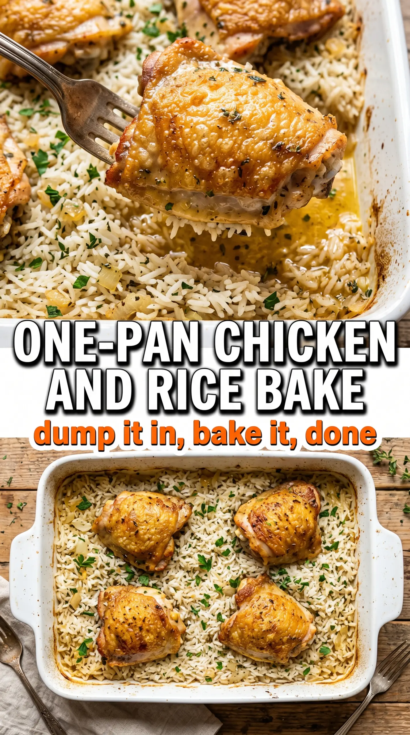 Baked chicken and rice casserole with vegetables
