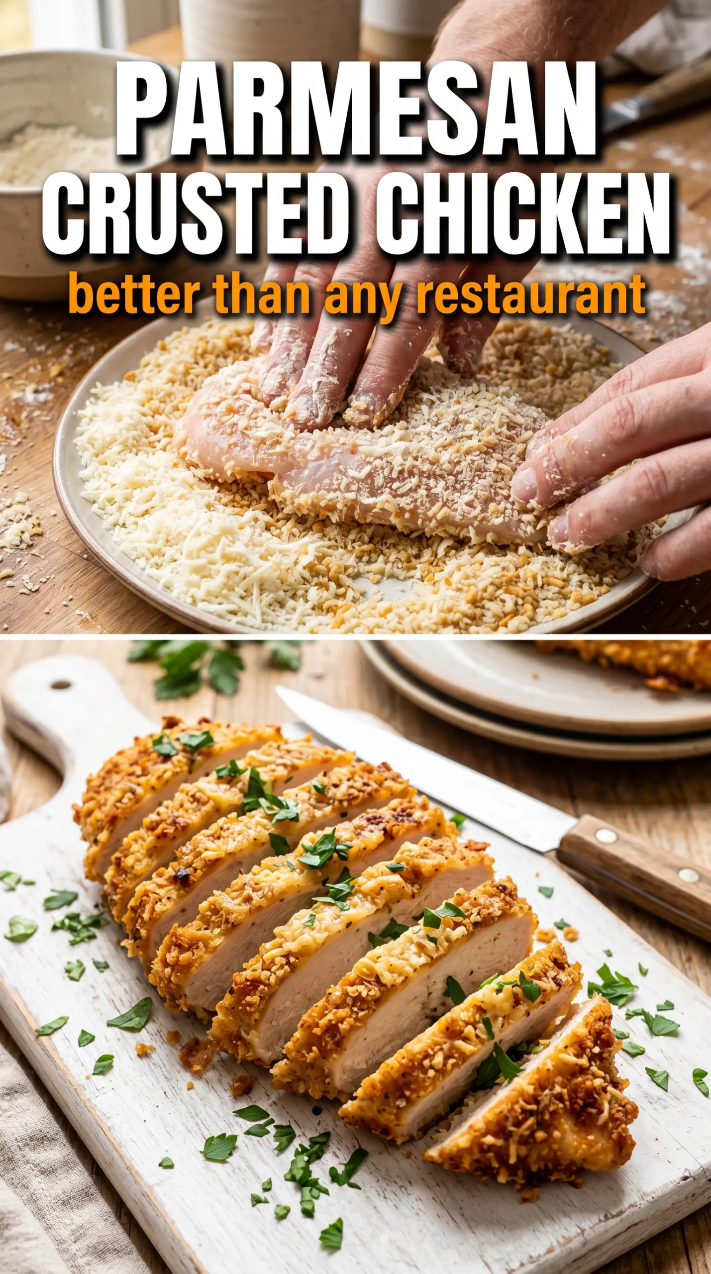 Parmesan Crusted Chicken crispy golden juicy
