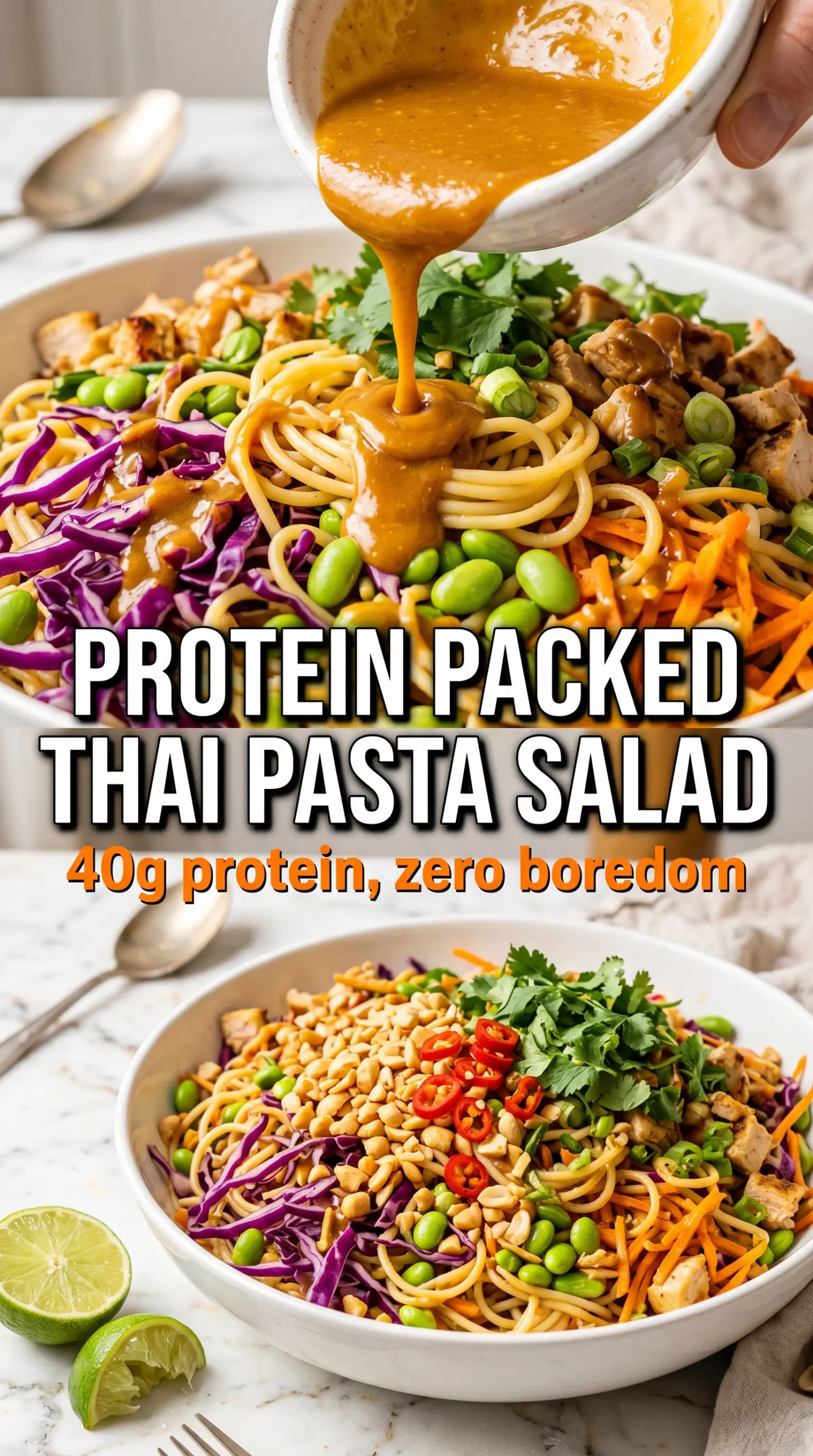Protein Packed Thai Pasta Salad peanut-lime crunch