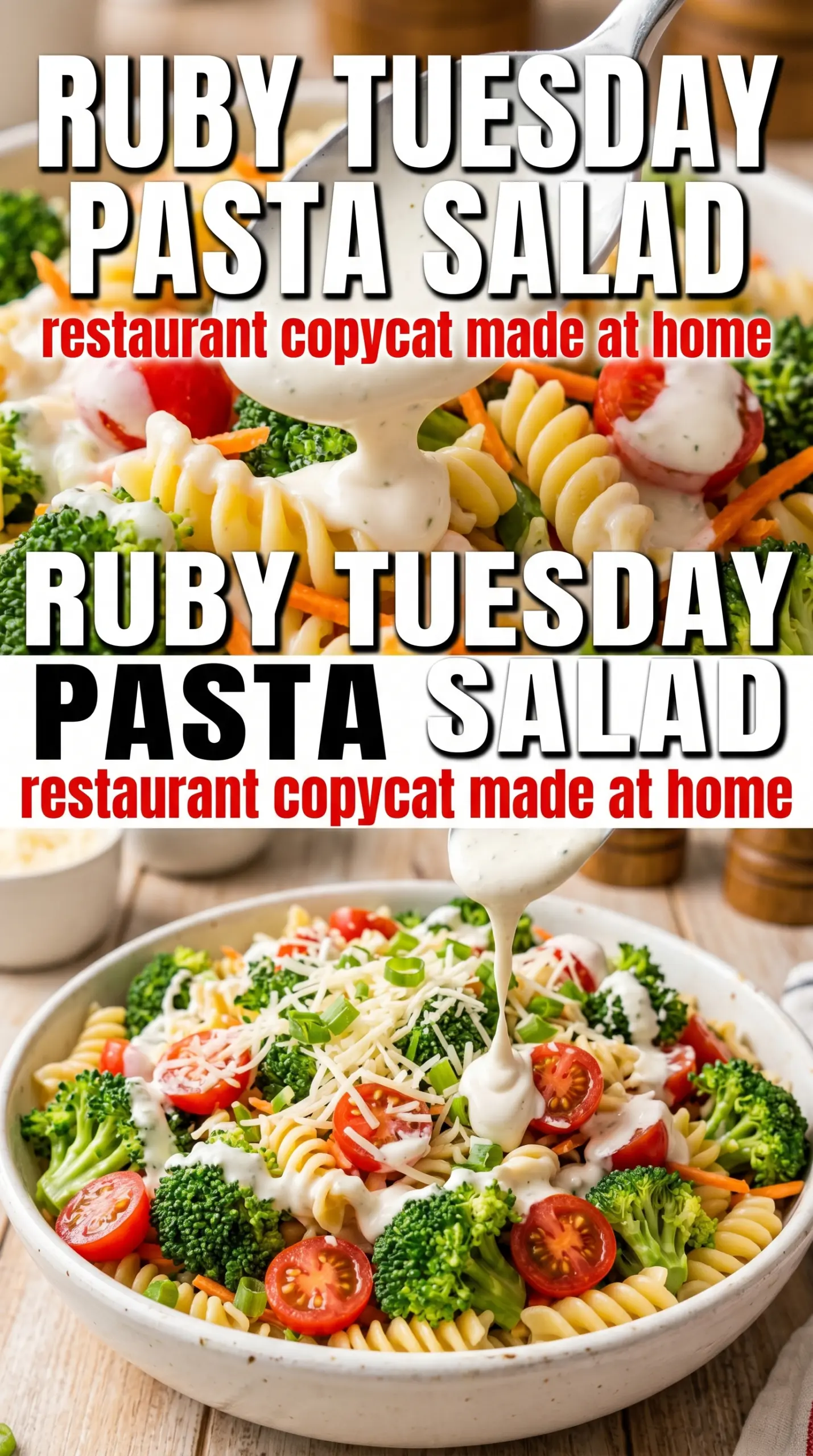 Pasta salad with vegetables and dressing