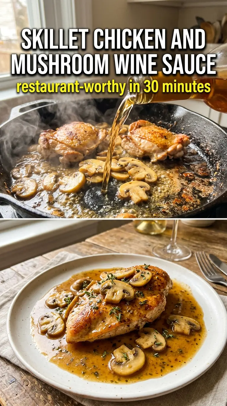 Cooked chicken with sauce and herbs