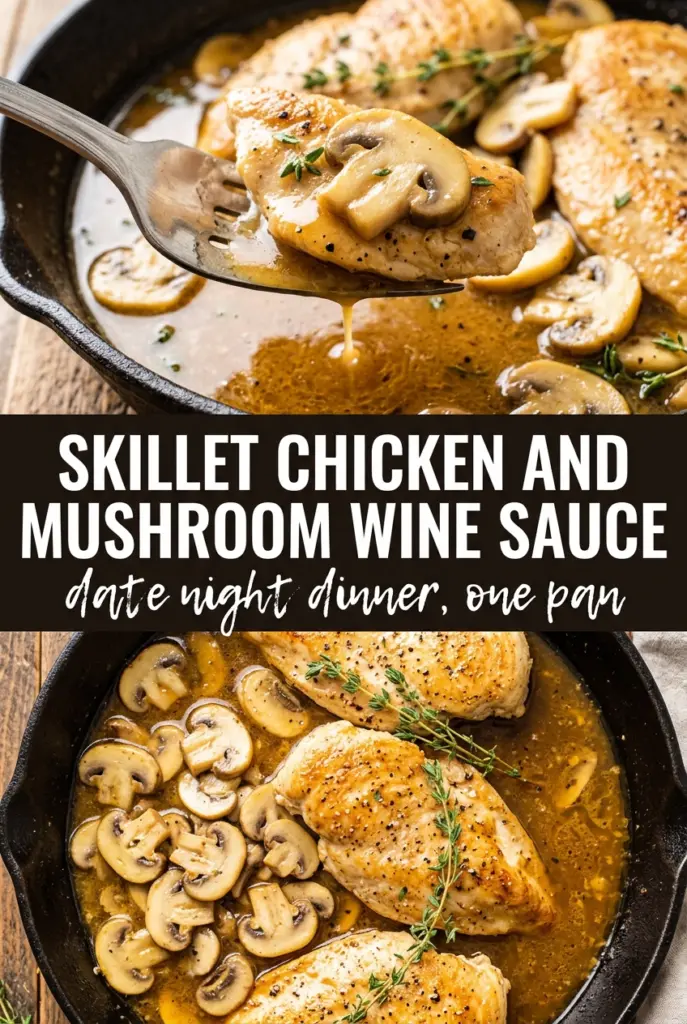 Skillet Chicken and Mushroom Wine Sauce