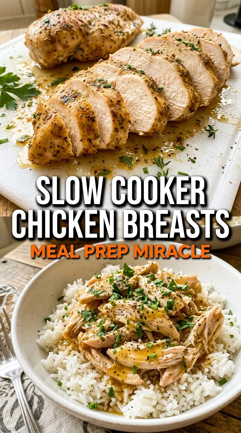 Slow Cooker Chicken Breasts juicy tender garlic butter