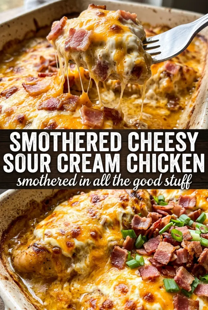 Smothered Cheesy Sour Cream Chicken