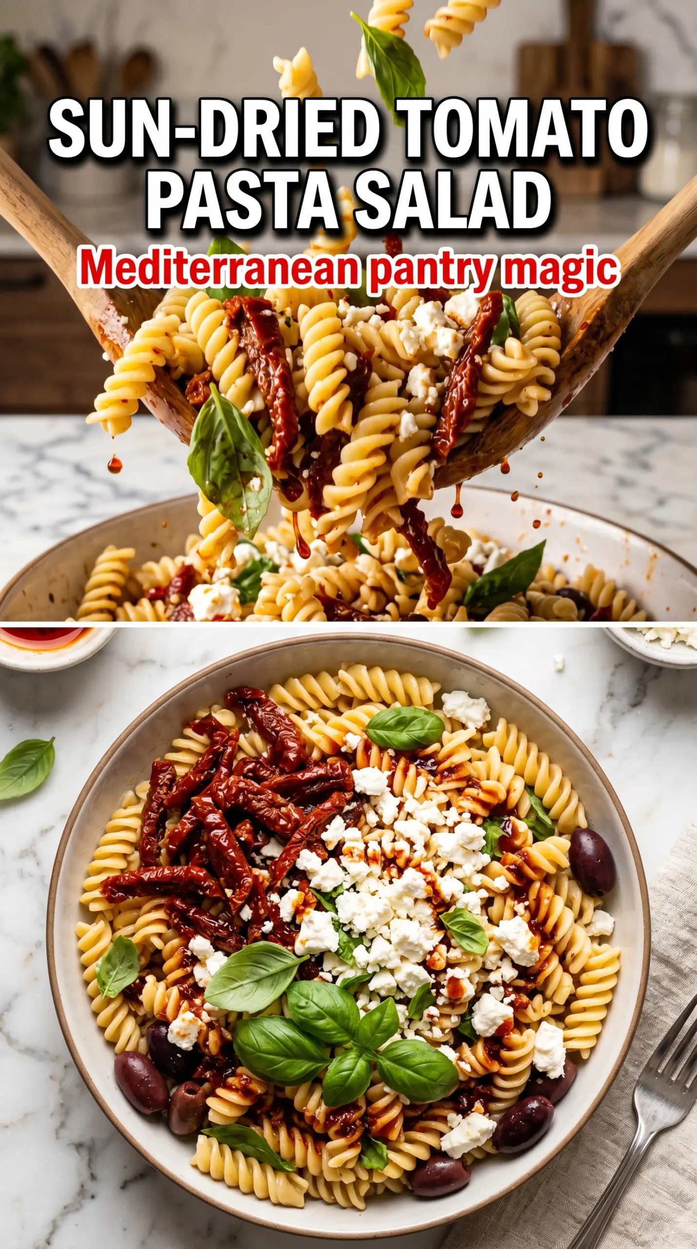 Pasta salad with vegetables and dressing