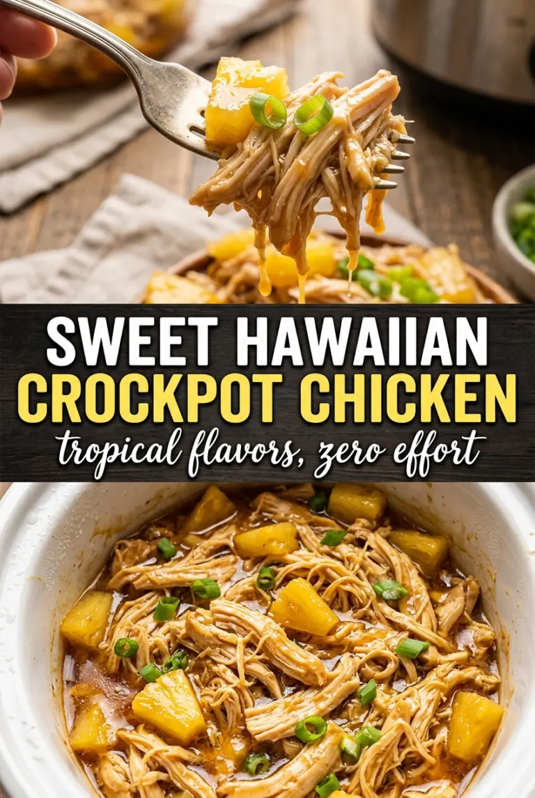 <p>Sticky, sweet Hawaiian crockpot chicken turns into the kind of dinner people keep circling back to because it hits that perfect middle ground: tender shredded chicken, glossy pineapple sauce, and enough savory depth that it never tastes flat. The slow cooker does most of the work, but the last 20 minutes matter just as much as the long simmer, because that’s what turns a thin sweet-and-sour sauce into a glaze that clings to every bite.</p><p>This version leans on pineapple juice for brightness, soy sauce for salt, and a little ketchup for body and color. Brown sugar gives the sauce that caramel edge you expect from Hawaiian-style chicken, while rice vinegar keeps it from getting cloying. I use thighs instead of breasts because they stay juicy through a long cook and shred into softer, silkier strands.</p><p>Below you’ll find the small details that make a big difference, including how to thicken the sauce without turning it gummy and what to swap if you need a gluten-free version.</p><div style="position:relative;background:#fffaf5;border:1px solid #f0e0cc;border-radius:8px;padding:28px 28px 20px 36px;margin:28px 0;box-shadow:0 2px 8px rgba(0,0,0,0.06);"><span style="position:absolute;top:12px;left:16px;font-size:52px;line-height:1;color:#e07b39;opacity:0.25;font-family:Georgia,serif;">&ldquo;</span><p style="margin:0 0 12px;font-style:italic;font-size:1.05em;color:#3a3a3a;line-height:1.65;">The sauce thickened into that sticky glaze I was hoping for, and the pineapple stayed bright instead of mushy. My husband went back for seconds before I even sat down.</p><div style="display:flex;align-items:center;gap:10px;"><span style="color:#e07b39;font-size:0.95em;letter-spacing:1px;">★★★★★</span><span style="font-size:0.88em;color:#999;">— Melissa R.</span></div></div><div style="background:#f9f0f5;border:1px solid #e8c8d8;padding:16px 20px;margin:28px 0;border-radius:8px;display:flex;align-items:center;gap:16px;flex-wrap:wrap;"><svg xmlns="http://www.w3.org/2000/svg" width="30" height="30" viewBox="0 0 24 24" fill="#e60023" style="flex-shrink:0;"><path d="M12 0C5.373 0 0 5.373 0 12c0 5.084 3.163 9.426 7.627 11.174-.105-.949-.2-2.405.042-3.441.218-.937 1.407-5.965 1.407-5.965s-.359-.719-.359-1.782c0-1.668.967-2.914 2.171-2.914 1.023 0 1.518.769 1.518 1.69 0 1.029-.655 2.568-.994 3.995-.283 1.194.599 2.169 1.777 2.169 2.133 0 3.772-2.249 3.772-5.495 0-2.873-2.064-4.882-5.012-4.882-3.414 0-5.418 2.561-5.418 5.207 0 1.031.397 2.138.893 2.738a.36.36 0 0 1 .083.345l-.333 1.36c-.053.22-.174.267-.402.161-1.499-.698-2.436-2.889-2.436-4.649 0-3.785 2.75-7.262 7.929-7.262 4.163 0 7.398 2.967 7.398 6.931 0 4.136-2.607 7.464-6.227 7.464-1.216 0-2.359-.632-2.75-1.378l-.748 2.853c-.271 1.043-1.002 2.35-1.492 3.146C9.57 23.812 10.763 24 12 24c6.627 0 12-5.373 12-12S18.627 0 12 0z"/></svg><p style="margin:0;font-size:0.95em;color:#555;flex:1;min-width:180px;">Save this sweet Hawaiian crockpot chicken for the nights when you want sticky pineapple glaze and almost no hands-on work.</p><a id="pin-save-btn" href="#" style="background:#e60023;color:#fff;padding:9px 20px;border-radius:20px;text-decoration:none;font-size:0.88em;font-weight:700;white-space:nowrap;flex-shrink:0;letter-spacing:0.3px;">Save to Pinterest</a></div><script>(function(){var btn=document.getElementById('pin-save-btn');if(btn){btn.href='https://pinterest.com/pin/create/button/?url='+encodeURIComponent(window.location.href);btn.target='_blank';}})();</script><h2>The Part Most Slow Cooker Chicken Gets Wrong: Too Much Liquid, Not Enough Glaze</h2><p>The biggest mistake with pineapple chicken in the slow cooker is treating it like a braise instead of a sauce that needs to reduce. Pineapple releases juice, the chicken gives off moisture, and if you start with too much liquid, you end up with a thin, sweet broth instead of that sticky coating people want. The sauce in this recipe starts balanced and finishes thickened on high heat, which is what gives it that clingy, takeout-style finish.</p><p>Chicken thighs hold up better than breasts here because they can spend hours in the slow cooker without drying out or turning stringy in a bad way. They shred cleanly once tender, and the fat in the thighs helps the sauce taste richer even though the ingredient list stays simple.</p><ul><li><strong>Pineapple juice</strong> — Reserve some from the can and use it in the sauce. That bright, acidic sweetness is part of the dish’s backbone, and bottled pineapple juice often tastes flatter and sweeter than the canning liquid.</li><li><strong>Soy sauce</strong> — This is what keeps the dish from tasting like dessert. Use regular soy sauce for the best balance, or low-sodium if you want more control over the salt level.</li><li><strong>Brown sugar</strong> — It deepens the sauce and helps it glaze at the end. White sugar works in a pinch, but you lose that molasses note that makes the sauce taste rounder.</li><li><strong>Cornstarch slurry</strong> — Don’t skip the final thickening step. The sauce won’t turn glossy until the starch has a few minutes to cook out and bloom in the heat.</li></ul><h2>What Each Ingredient Is Actually Doing in This Chicken Recipe</h2><figure style="margin:32px 0;"><img src="[IMAGE_URL]" alt="Cooked chicken with sauce and herbs" data-pin-media="[IMAGE_URL]" style="width:100%;height:auto;display:block;border-radius:8px;" loading="lazy"/></figure><ul><li><strong>Chicken (the foundation)</strong> — Quality chicken starts with good sourcing. Even simple seasoning tastes better on good meat.</li><li><strong>Olive oil or butter (the cooking medium)</strong> — Fat carries flavors and keeps chicken from drying. It’s also what makes food taste delicious.</li><li><strong>Salt and pepper (proper seasoning)</strong> — Season generously; underseasoned chicken tastes bland. Apply inside and outside so the seasoning penetrates.</li><li><strong>Garlic and onion (the aromatic base)</strong> — These add depth and complexity. They sweeten slightly when cooked, becoming mellow and round.</li><li><strong>Acid (lemon, vinegar, wine, or tomato)</strong> — This brightens the dish and prevents it from tasting heavy. It also helps balance rich sauces.</li><li><strong>Fresh herbs or spices (the character)</strong> — These define the personality of the dish. Choose ones that complement your other flavors.</li><li><strong>Cream or sauce base (optional richness)</strong> — A sauce keeps the chicken moist and flavorful. Make sure it’s balanced with acid and herbs.</li><li><strong>Proper cooking technique (the final step)</strong> — Whether baking, pan-searing, or simmering, the right method ensures juicy, tender results without drying out the meat.</li></ul><h2>How to Build the Sauce So It Turns Sticky Instead of Watery</h2><p>Place the chicken in the slow cooker first, then pour the mixed sauce over the top so every piece gets coated without needing a lot of stirring. The pineapple chunks go on top, not under the chicken, which helps them keep their shape and keeps the sauce from becoming cloudy. If you bury them too deep, they soften too much and disappear into the sauce.</p><p>Cook on low if you have the time. That gentler heat gives the thighs a softer texture and keeps the sauce from shrinking too fast around the edges. When the chicken shreds easily, pull it apart right in the slow cooker, stir in the cornstarch slurry, and cook uncovered on high until the sauce looks glossy and lightly pooled around the chicken instead of thin and soupy. If it still looks loose, give it another 10 minutes. The sauce thickens as it cools, but it should already coat a spoon before you serve it.</p><h2>Three Ways to Make It Fit the Night You’re Having</h2><div style="margin:28px 0;display:flex;flex-direction:column;gap:12px;"><div style="background:#fafafa;border-radius:8px;padding:20px 24px;border:1px solid #e8e8e8;"><h3 style="margin:0 0 10px;font-size:1em;color:#2a2a2a;">Gluten-Free Version</h3><p style="margin:0;font-size:0.95em;color:#555;line-height:1.7;">Swap the soy sauce for tamari or a certified gluten-free soy sauce. The flavor stays salty and savory, and the sauce still reduces the same way, so you don’t lose the sticky finish.</p></div><div style="background:#fafafa;border-radius:8px;padding:20px 24px;border:1px solid #e8e8e8;"><h3 style="margin:0 0 10px;font-size:1em;color:#2a2a2a;">Using Chicken Breasts Instead of Thighs</h3><p style="margin:0;font-size:0.95em;color:#555;line-height:1.7;">Chicken breasts work if that’s what you have, but they need a shorter cook and a little more attention. Start checking early on the low end of the timing window, because breasts dry out fast once they go past tender.</p></div><div style="background:#fafafa;border-radius:8px;padding:20px 24px;border:1px solid #e8e8e8;"><h3 style="margin:0 0 10px;font-size:1em;color:#2a2a2a;">Less-Sweet, More-Savory Sauce</h3><p style="margin:0;font-size:0.95em;color:#555;line-height:1.7;">Cut the brown sugar back by 1 to 2 tablespoons and add a splash more vinegar. That keeps the pineapple front and center but pulls the sauce away from candy-sweet territory.</p></div><div style="background:#fafafa;border-radius:8px;padding:20px 24px;border:1px solid #e8e8e8;"><h3 style="margin:0 0 10px;font-size:1em;color:#2a2a2a;">Storage and Reheating</h3><ul style="margin:0;padding-left:18px;font-size:0.95em;color:#555;line-height:1.8;"><li><strong>Refrigerator:</strong> Store leftovers in an airtight container for up to 4 days. The sauce thickens as it chills, which helps the chicken stay moist.</li><li><strong>Freezer:</strong> It freezes well for up to 2 months. Cool it completely first, then freeze in flat portions so it thaws evenly.</li><li><strong>Reheating:</strong> Warm it gently on the stovetop or in the microwave with a splash of water if needed. Don’t blast it on high heat, or the sauce can tighten up and the chicken can dry out at the edges.</li></ul></div></div><h2>Questions I Get Asked About This Recipe</h2><div style="margin:28px 0;display:flex;flex-direction:column;gap:8px;"><details style="background:#fafafa;border:1px solid #e8e8e8;border-radius:8px;overflow:hidden;" itemscope itemprop="mainEntity" itemtype="https://schema.org/Question"><summary itemprop="name" style="padding:16px 20px;cursor:pointer;font-weight:600;font-size:0.97em;color:#2a2a2a;list-style:none;display:flex;justify-content:space-between;align-items:center;">Can I use fresh pineapple instead of canned pineapple?<span style="font-size:1.1em;color:#aaaaaa;flex-shrink:0;margin-left:12px;">+</span></summary><div itemscope itemprop="acceptedAnswer" itemtype="https://schema.org/Answer"><p itemprop="text" style="margin:0;padding:0 20px 18px;font-size:0.95em;color:#555;line-height:1.7;">Yes, but you’ll need to replace the reserved pineapple juice with another liquid, like a little extra water mixed with a splash of pineapple juice or chicken broth. Fresh pineapple brings a brighter flavor, but canned pineapple is more consistent and gives you the juice that helps build the sauce.</p></div></details><details style="background:#fafafa;border:1px solid #e8e8e8;border-radius:8px;overflow:hidden;" itemscope itemprop="mainEntity" itemtype="https://schema.org/Question"><summary itemprop="name" style="padding:16px 20px;cursor:pointer;font-weight:600;font-size:0.97em;color:#2a2a2a;list-style:none;display:flex;justify-content:space-between;align-items:center;">How do I keep the chicken from getting dry in the slow cooker?<span style="font-size:1.1em;color:#aaaaaa;flex-shrink:0;margin-left:12px;">+</span></summary><div itemscope itemprop="acceptedAnswer" itemtype="https://schema.org/Answer"><p itemprop="text" style="margin:0;padding:0 20px 18px;font-size:0.95em;color:#555;line-height:1.7;">Use thighs if you can, and stick to the low setting when you have the time. The main thing is not overcooking it after it’s already tender; once the meat shreds easily, move on to the thickening step and stop there.</p></div></details><details style="background:#fafafa;border:1px solid #e8e8e8;border-radius:8px;overflow:hidden;" itemscope itemprop="mainEntity" itemtype="https://schema.org/Question"><summary itemprop="name" style="padding:16px 20px;cursor:pointer;font-weight:600;font-size:0.97em;color:#2a2a2a;list-style:none;display:flex;justify-content:space-between;align-items:center;">How do I thicken the sauce if it still looks thin?<span style="font-size:1.1em;color:#aaaaaa;flex-shrink:0;margin-left:12px;">+</span></summary><div itemscope itemprop="acceptedAnswer" itemtype="https://schema.org/Answer"><p itemprop="text" style="margin:0;padding:0 20px 18px;font-size:0.95em;color:#555;line-height:1.7;">Leave the lid off and keep it on high for a few more minutes. The cornstarch needs heat and a little reduction time to reach a glossy glaze, so if you stop too early it’ll stay loose instead of coating the chicken.</p></div></details><details style="background:#fafafa;border:1px solid #e8e8e8;border-radius:8px;overflow:hidden;" itemscope itemprop="mainEntity" itemtype="https://schema.org/Question"><summary itemprop="name" style="padding:16px 20px;cursor:pointer;font-weight:600;font-size:0.97em;color:#2a2a2a;list-style:none;display:flex;justify-content:space-between;align-items:center;">Can I make this sweet Hawaiian crockpot chicken ahead of time?<span style="font-size:1.1em;color:#aaaaaa;flex-shrink:0;margin-left:12px;">+</span></summary><div itemscope itemprop="acceptedAnswer" itemtype="https://schema.org/Answer"><p itemprop="text" style="margin:0;padding:0 20px 18px;font-size:0.95em;color:#555;line-height:1.7;">Yes. You can mix the sauce and store it separately, then combine everything in the slow cooker when you’re ready to cook. The finished chicken also reheats well, which makes it a strong leftover dinner for rice bowls or lunch the next day.</p></div></details></div><div id="recipe-card">[RECIPE_CARD_SHORTCODE]</div>