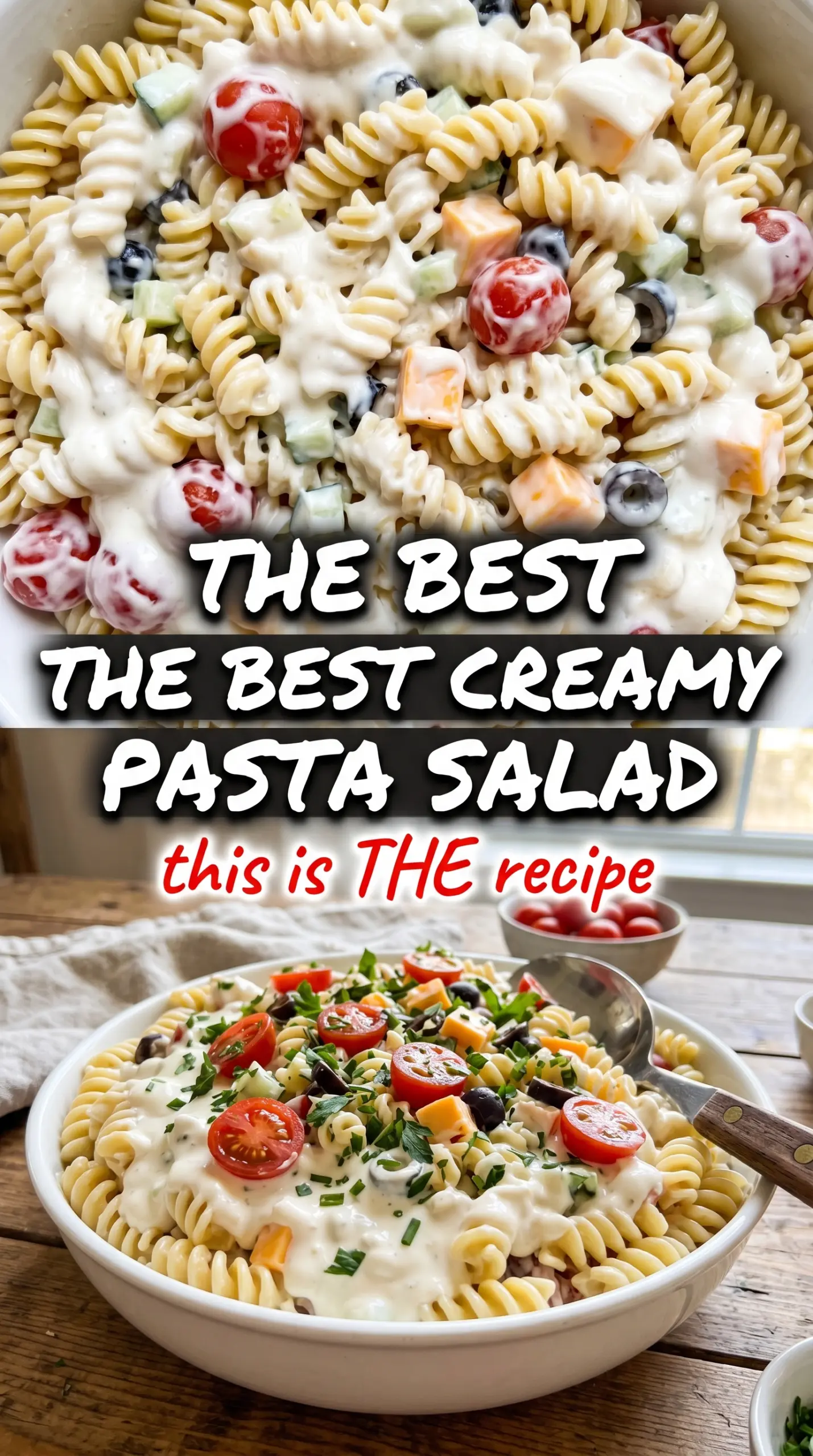 Creamy Pasta Salad colorful tangy chilled