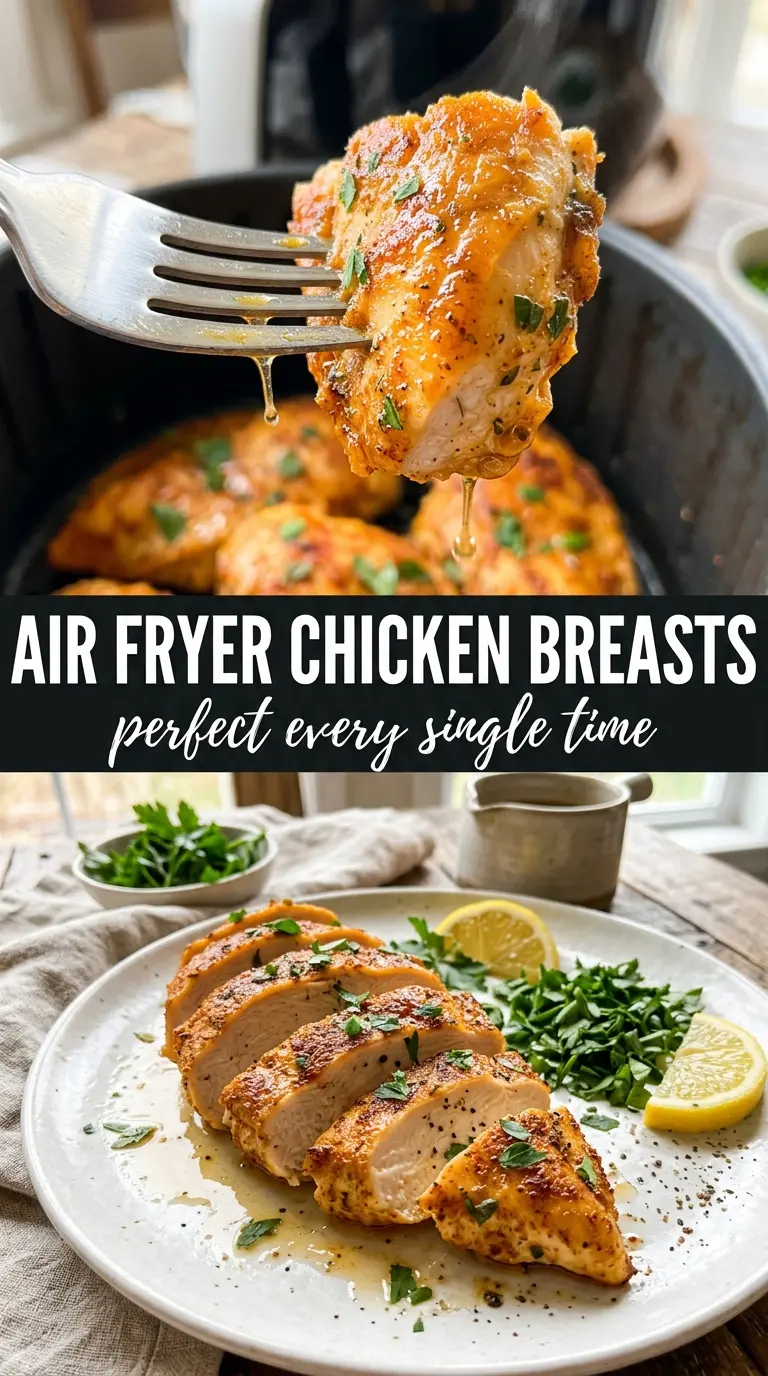 Air Fryer Chicken Breasts golden juicy