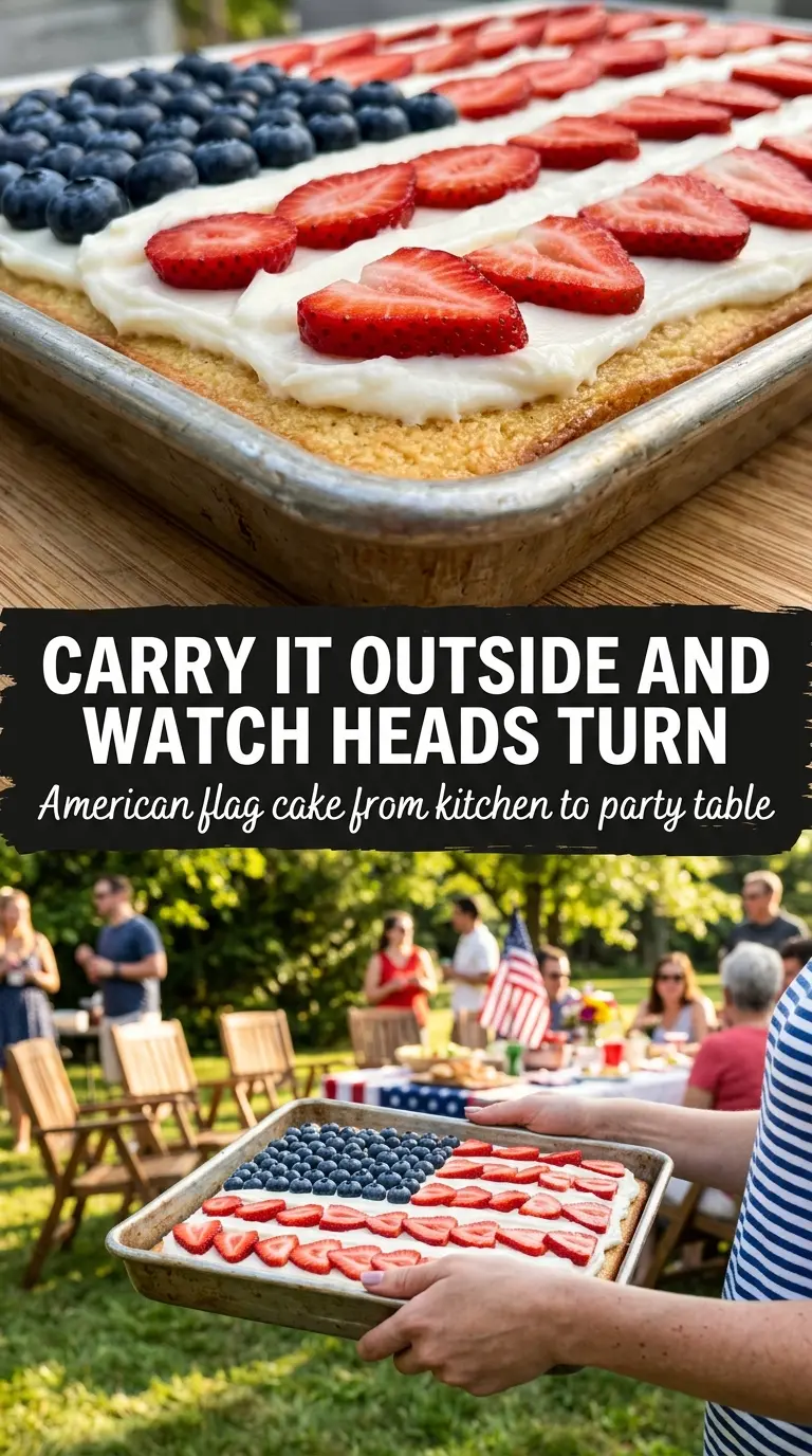 American flag cake patriotic fruit-topped dessert