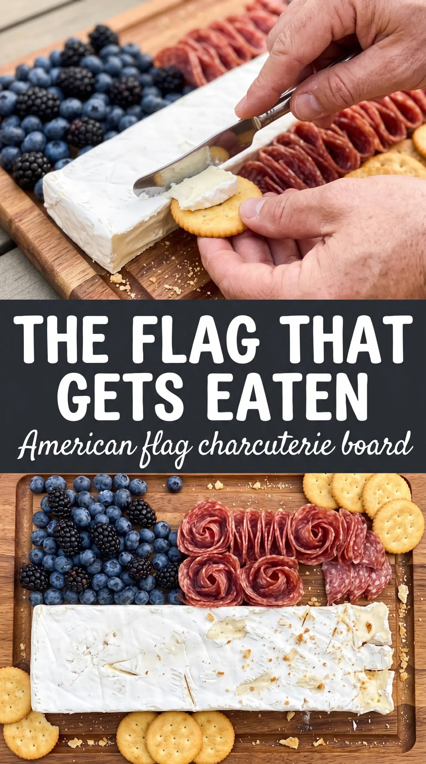 American Flag Charcuterie Board patriotic red white blue