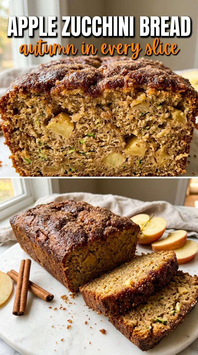 Apple zucchini bread golden crumb cinnamon sugar