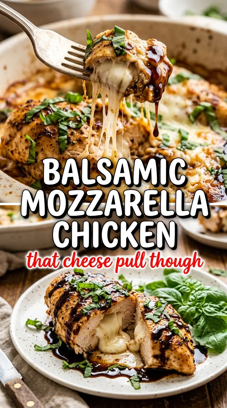 Balsamic Baked Chicken Breast with Mozzarella juicy melted caprese