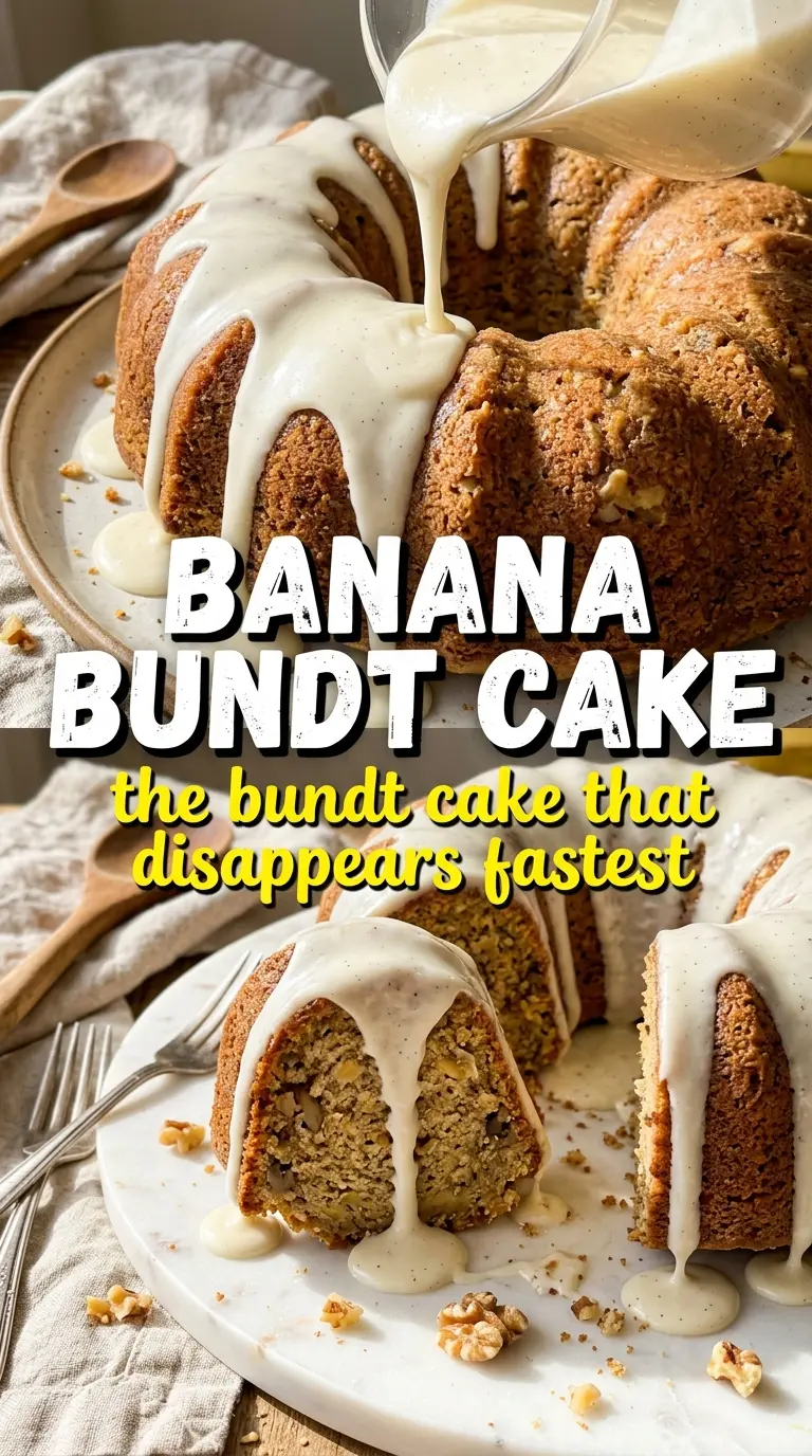 Banana Bundt Cake with Cream Cheese Glaze moist glazed