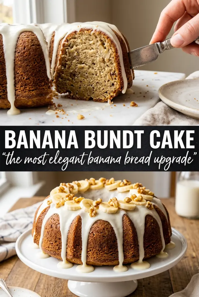 Banana Bundt Cake with Cream Cheese Glaze