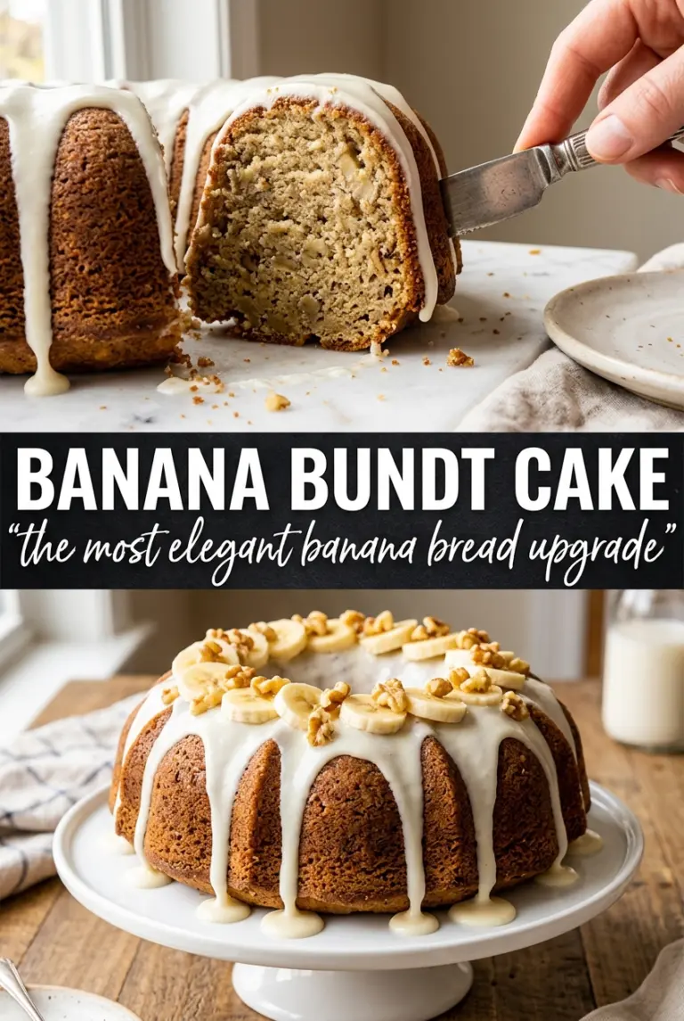 Banana Bundt Cake with Cream Cheese Glaze