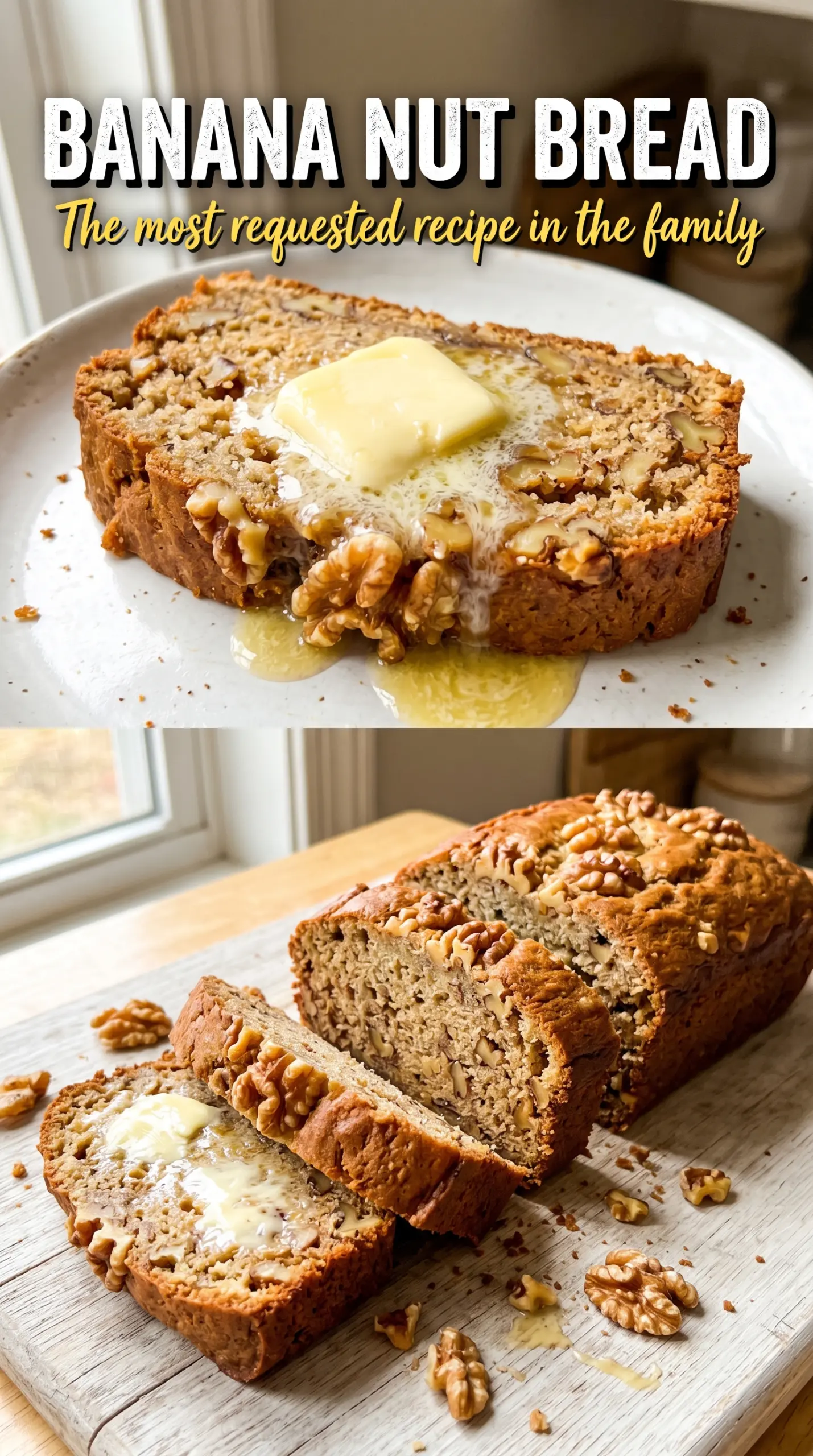 Banana Nut Bread moist walnut loaf