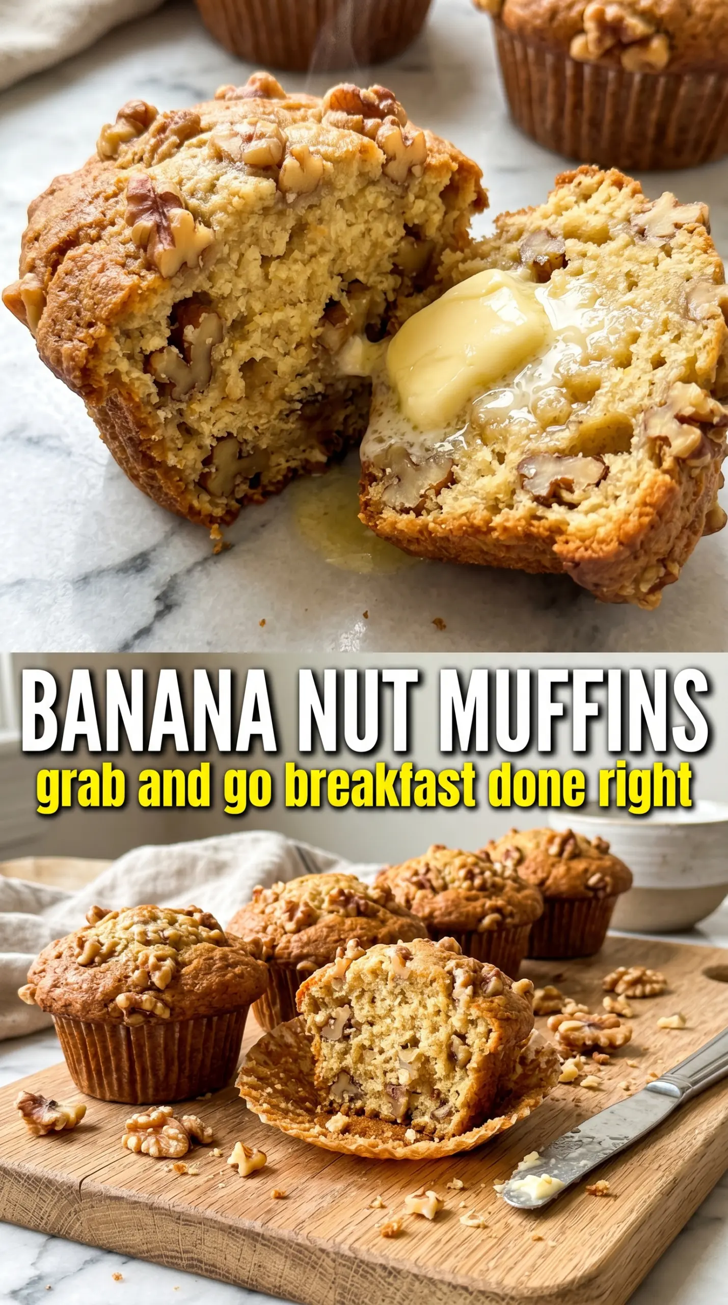 Banana Nut Muffins moist bakery-style walnuts