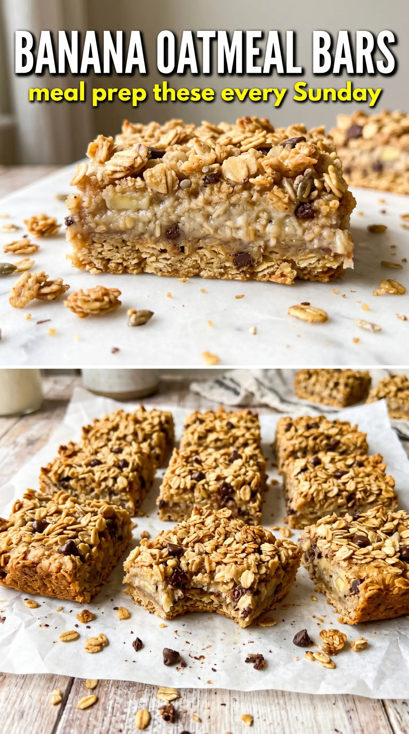 Banana Oatmeal Bars chewy oat bars