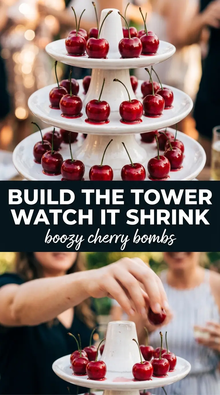 Boozy Cherry Bombs glossy bourbon cherries