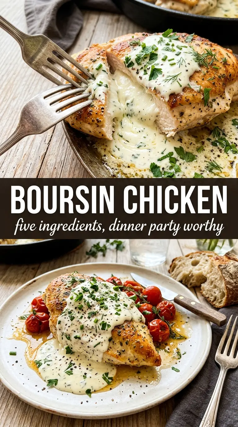 Boursin chicken creamy herb sauce