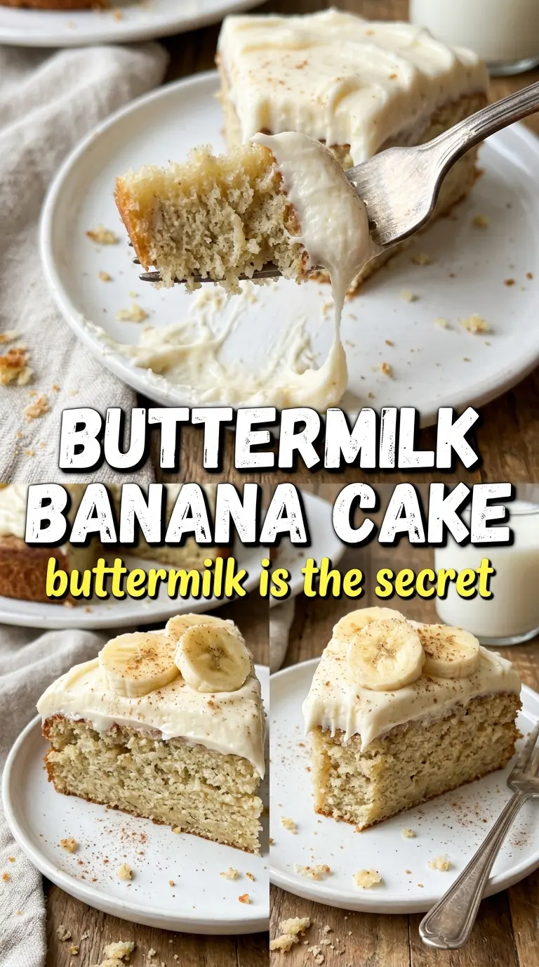 buttermilk banana cake moist tangy frosted