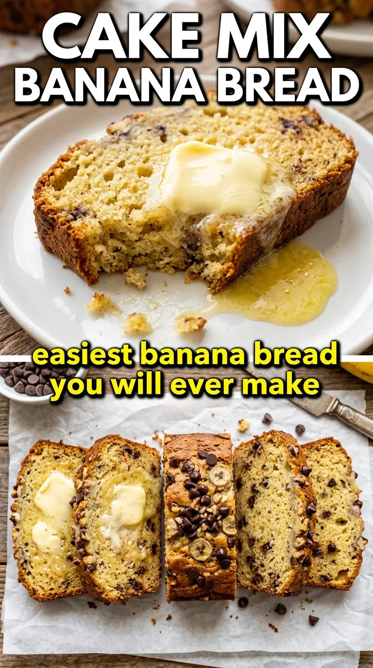 Cake Mix Banana Bread golden fluffy