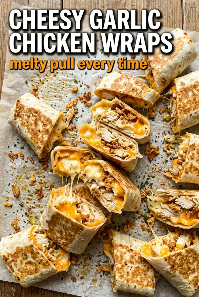Cheesy Garlic Chicken Wraps
