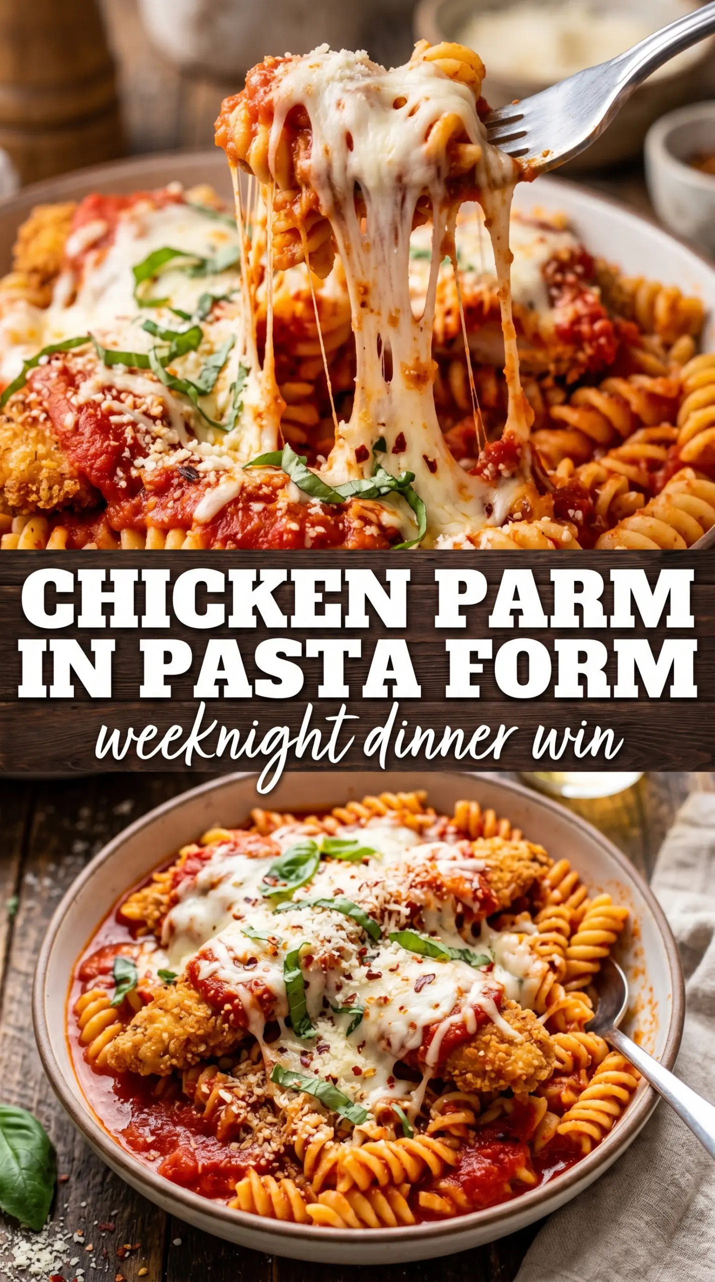 Chicken Parmesan Pasta cheesy baked pasta